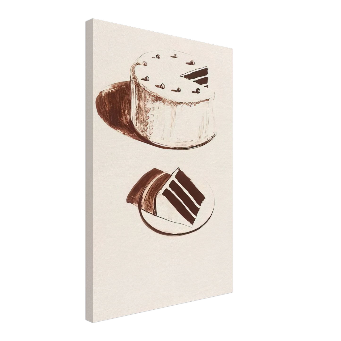 Wayne Thiebaud - Chocolate Cake - 1971 Canvas - 70x100 cm / 28x40 inches-canvas