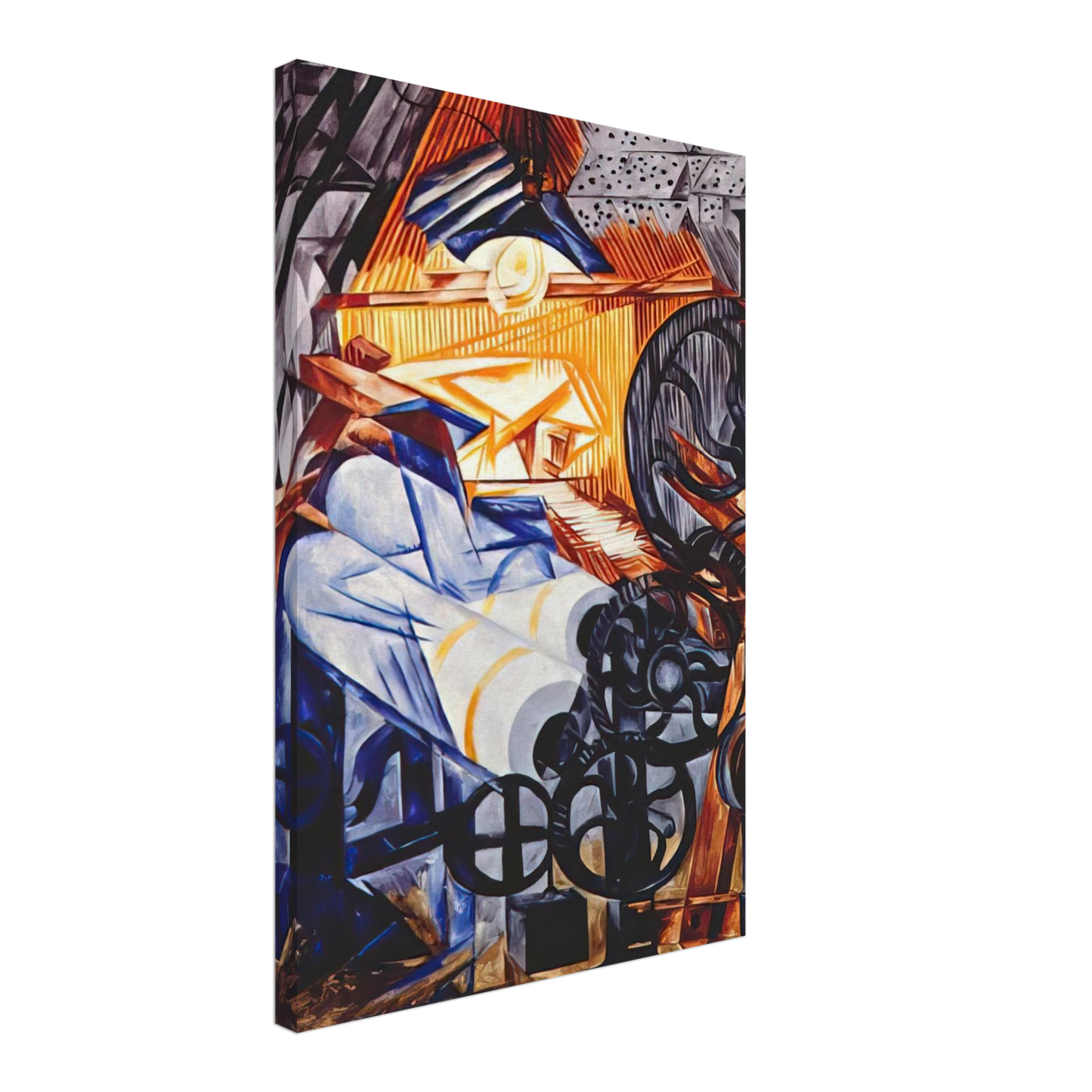 Natalia Goncharova - The weaver loomwoman - 1913 Canvas - 70x100 cm / 28x40 inches-canvas