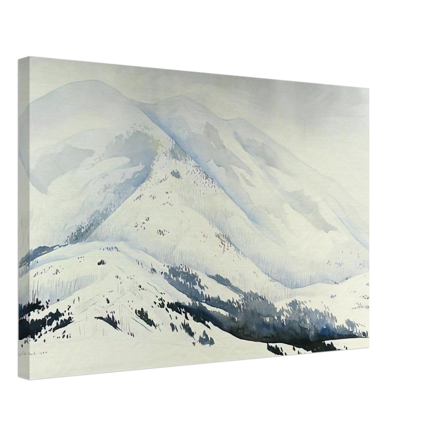 Eyvind Earle - Snowy Mountain Canvas - 70x100 cm / 28x40 inches-canvas