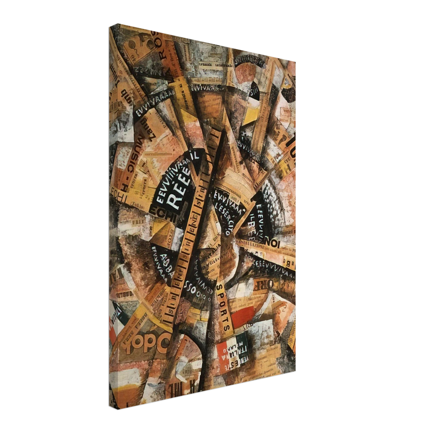 Carlo Carra - INTERVENTIONIST DEMONSTRATION PATRIOTIC HOLIDAY FREEWORD PAINTING 1914 1914 Canvas - 40x60 cm / 16x24 inches-canvas