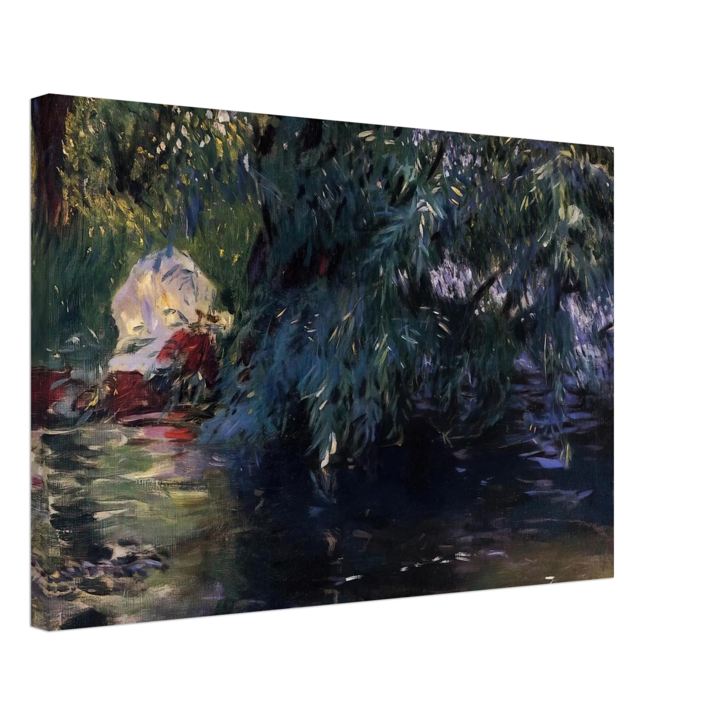 John Singer Sargent - A Backwater, Calcot Mill near Reading Canvas - 70x100 cm / 28x40 inches-canvas