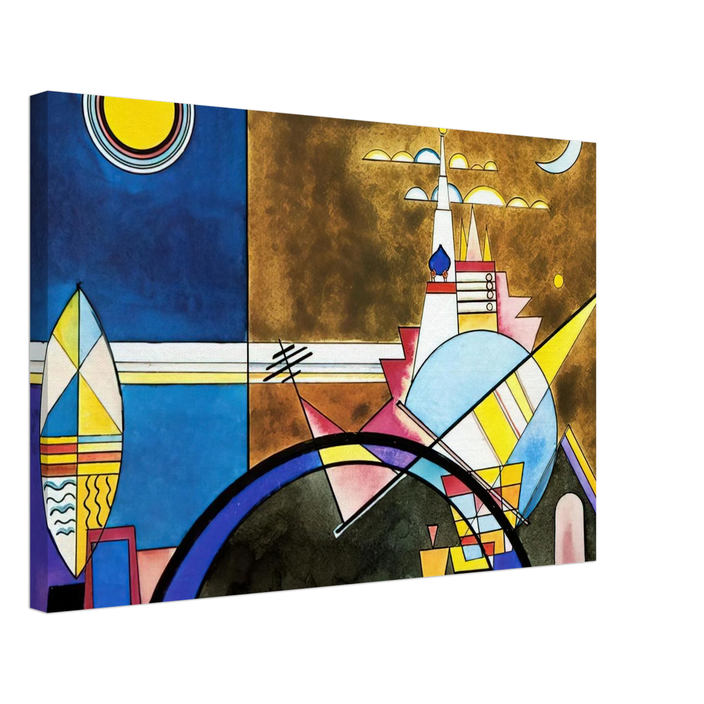 Wassily Kandinsky - PICTURE XVI THE GREAT GATE OF KIEV STAGE SET FOR MUSSORGSKY S PICTURES AT AN EXHIBITION IN 1928 Canvas - 40x60 cm / 16x24 inches-canvas