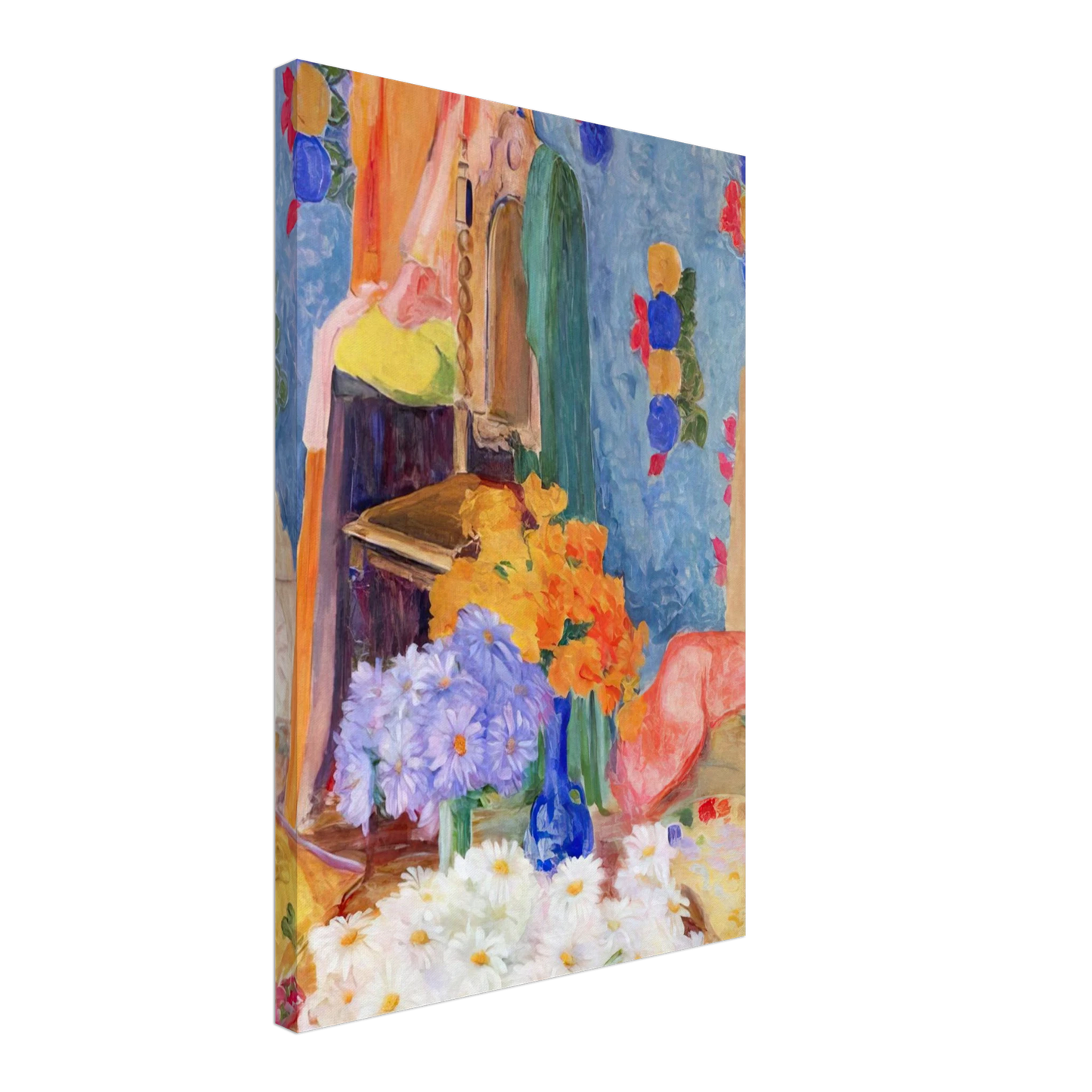 Tarsila do Amaral - Mario De Andrade's Daisies Canvas - 40x60 cm / 16x24 inches-canvas