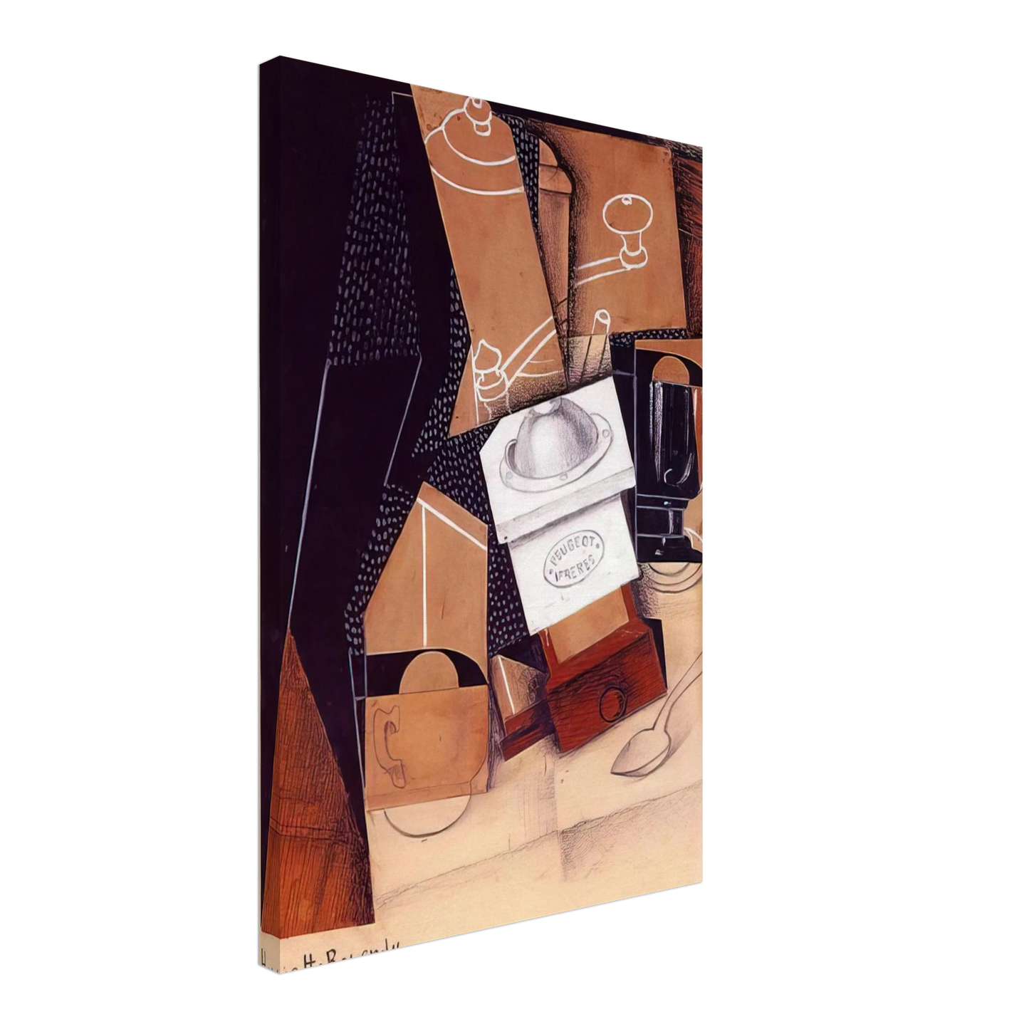 Juan Gris - THE COFFEE GRINDER 1916 Canvas - 40x60 cm / 16x24 inches-canvas