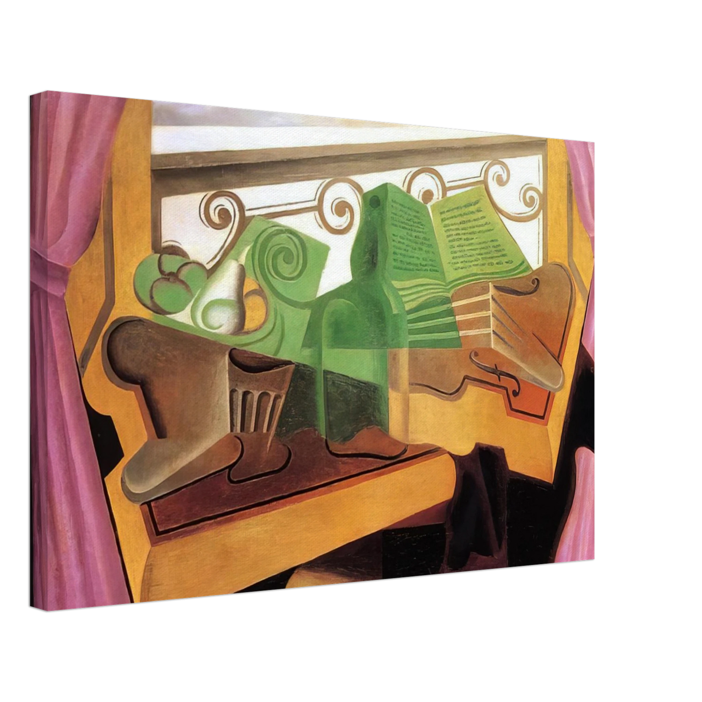 Juan Gris - OPEN WINDOW WITH HILLS 1923 Canvas - 40x60 cm / 16x24 inches-canvas