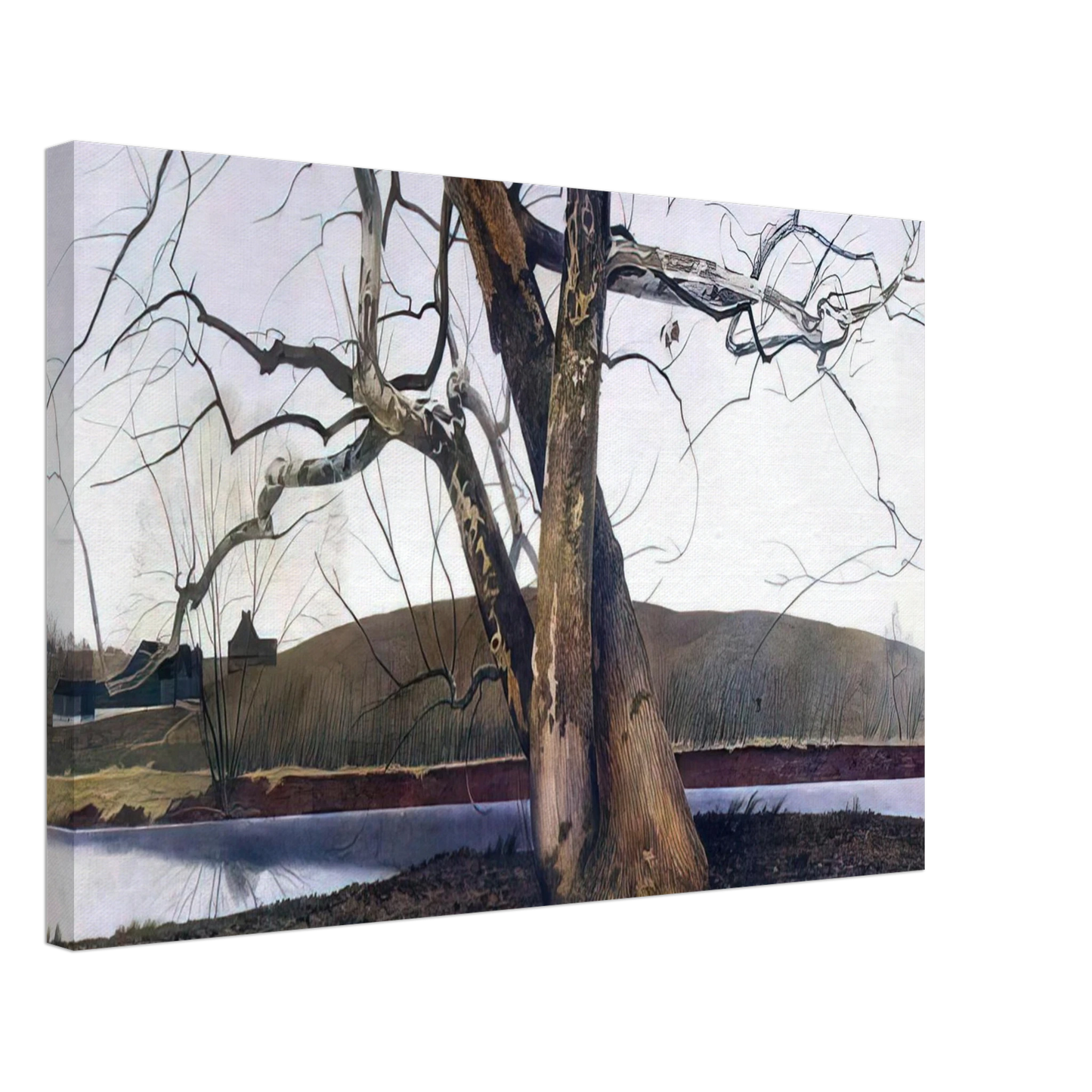 Andrew Wyeth - DIL HUEY FARM Canvas - 70x100 cm / 28x40 inches-canvas