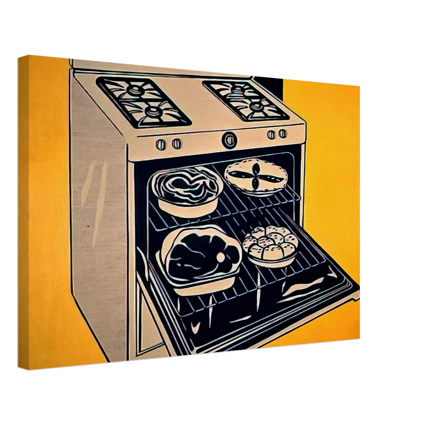 Roy Lichtenstein - KITCHEN RANGE 1962 Canvas - 70x100 cm / 28x40 inches-canvas