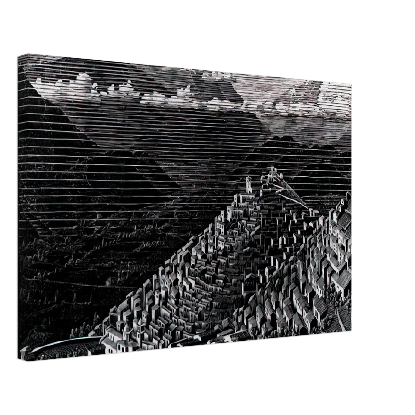 MC Escher - MORANO CALABRIA Canvas - 70x100 cm / 28x40 inches-canvas