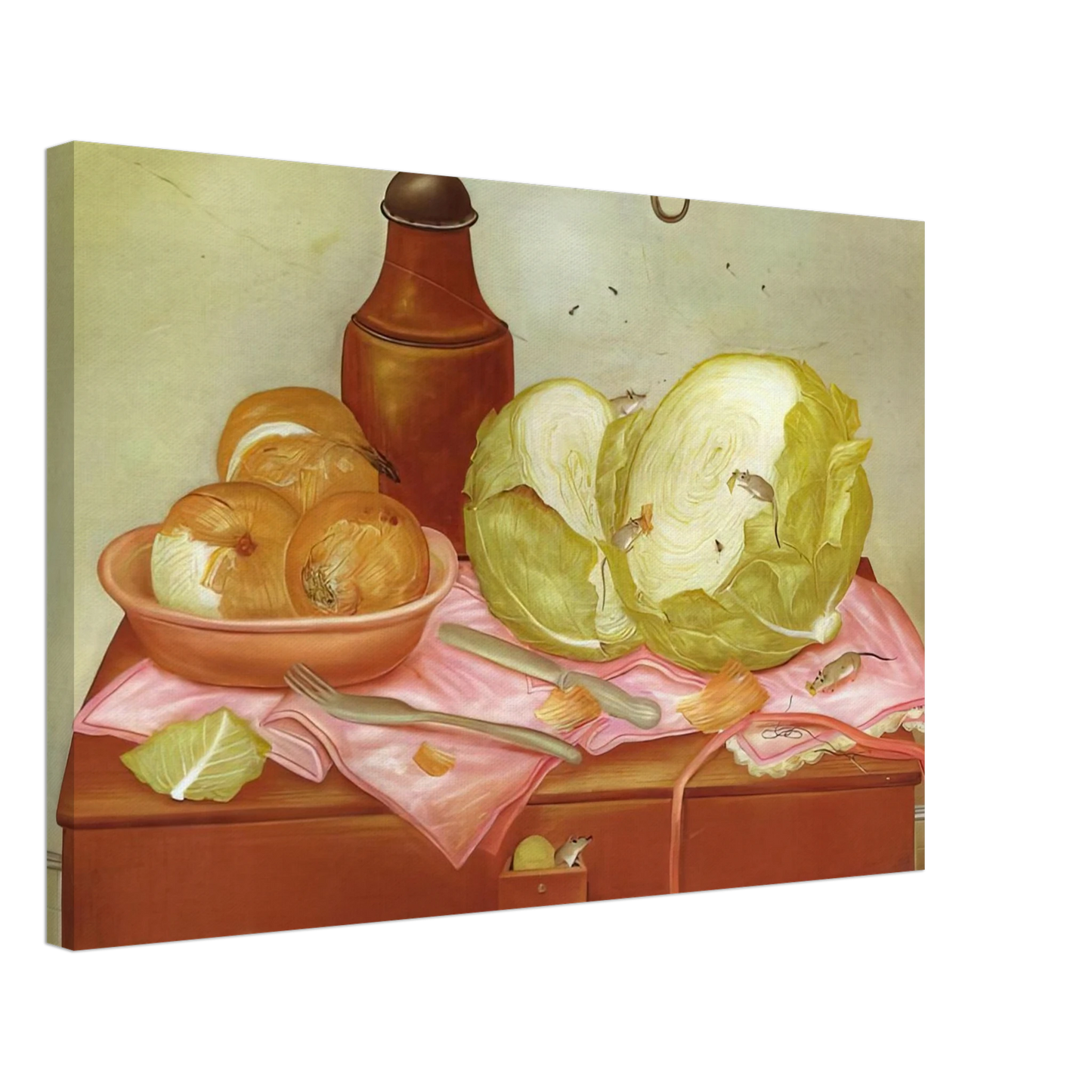 Fernando Botero - KITCHEN TABLE 1 Canvas - 40x60 cm / 16x24 inches-canvas