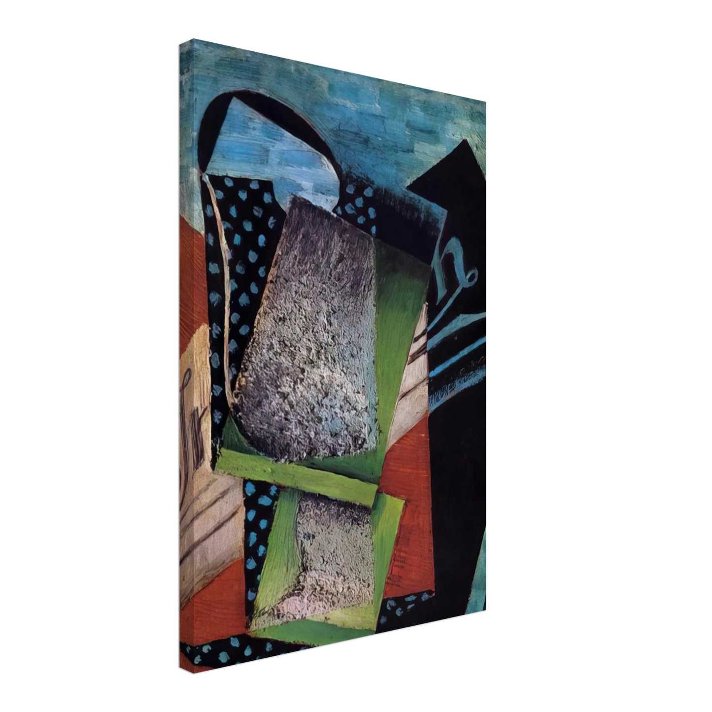 Juan Gris - STILL LIFE DEDICATED TO ANDRE SALMON 1915 Canvas - 70x100 cm / 28x40 inches-canvas