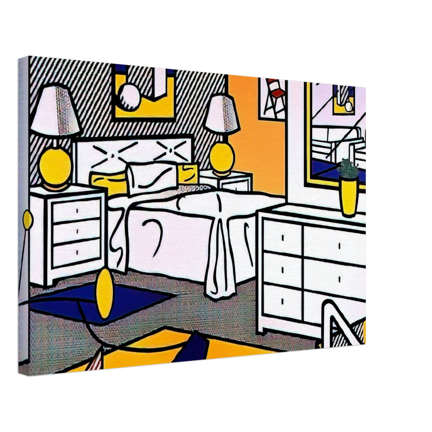 Roy Lichtenstein - INTERIOR WITH MOBILE 1992 Canvas - 70x100 cm / 28x40 inches-canvas