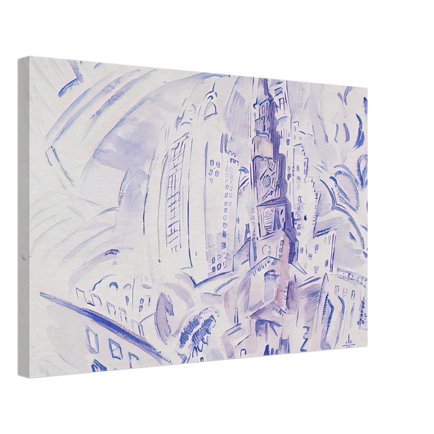 John Marin - St. Paul's, Manhattan - 1914 Canvas - 40x60 cm / 16x24 inches-canvas