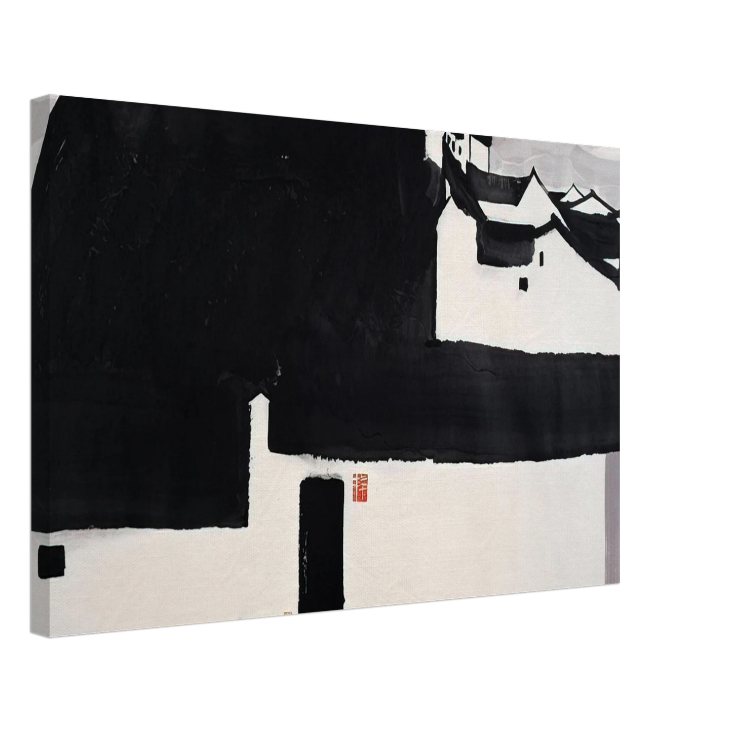 Wu Guanzhong - A Big Manor - 2001 Canvas - 40x60 cm / 16x24 inches-canvas