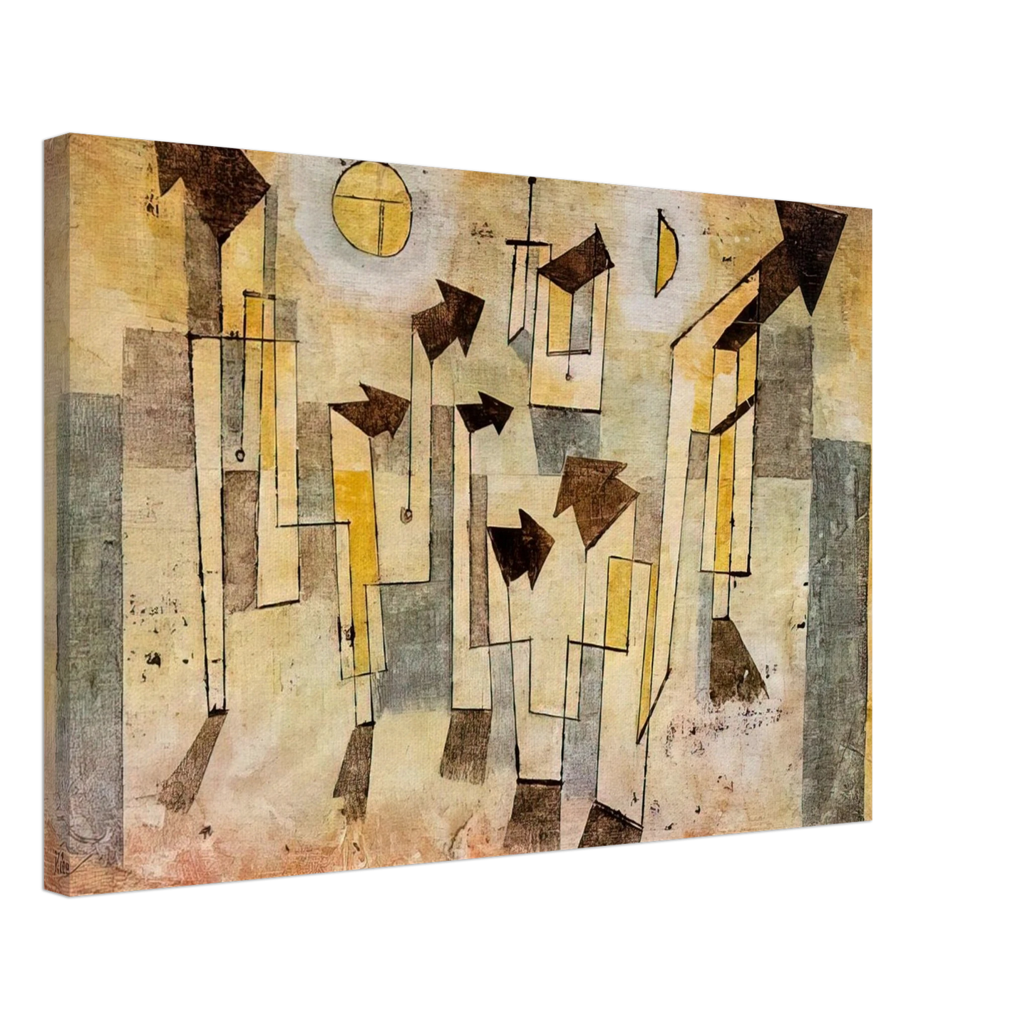 Paul Klee - WALL PAINTING FROM THE TEMPLE OF LONGING 1922 Canvas - 70x100 cm / 28x40 inches-canvas