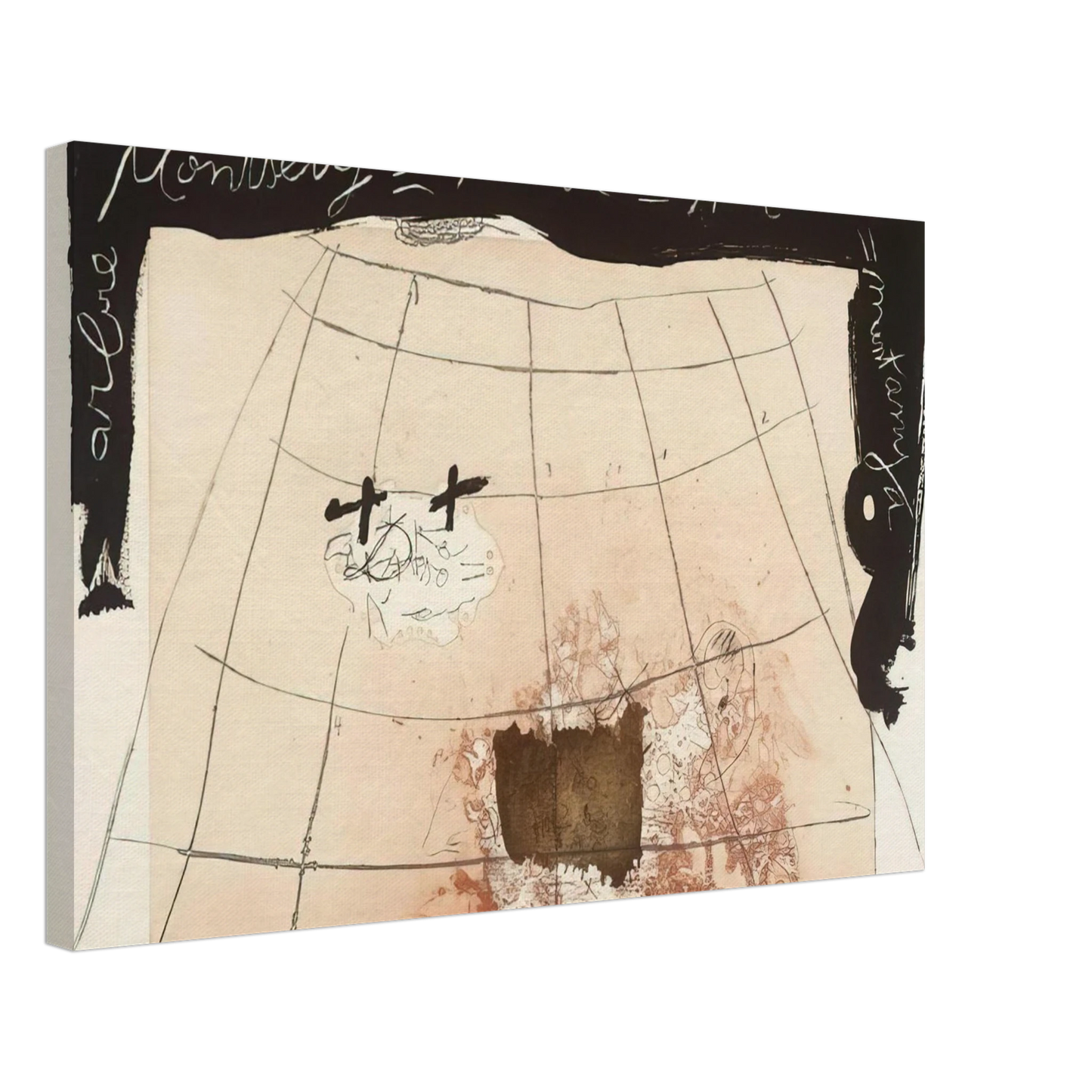 Antoni Tapies - CARTOGRAPHY 1976 Canvas - 40x60 cm / 16x24 inches-canvas