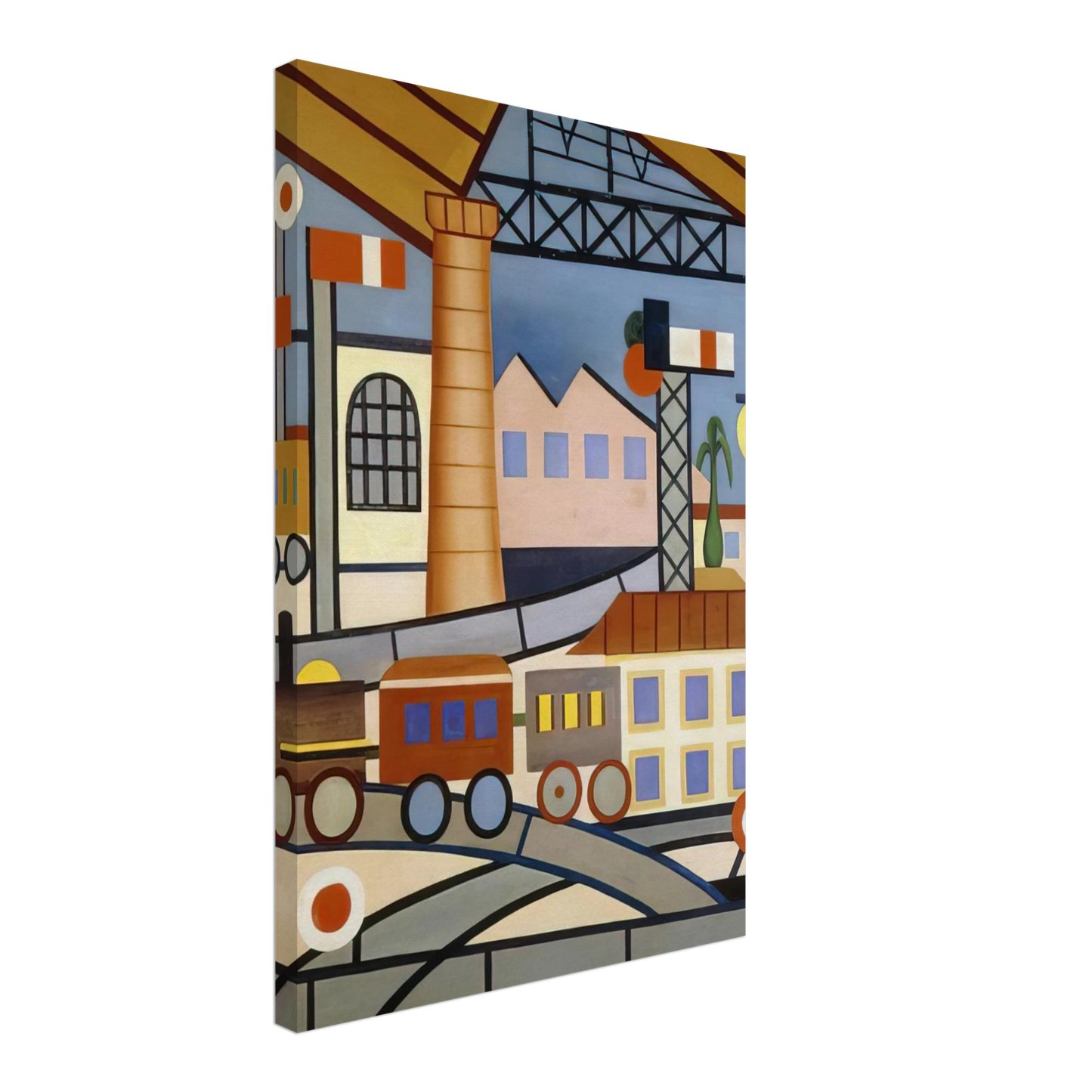 Tarsila do Amaral - A Gare Canvas - 40x60 cm / 16x24 inches-canvas