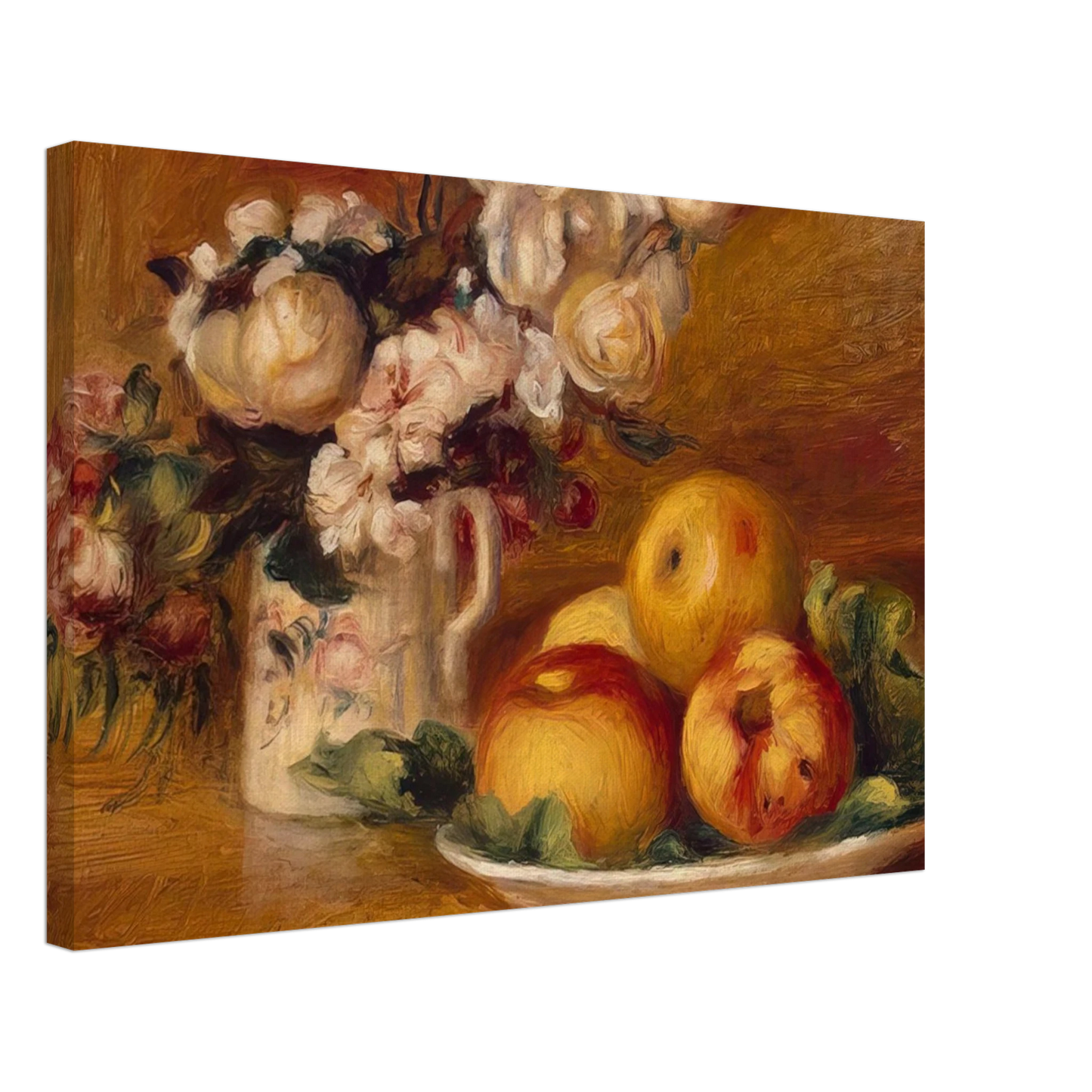 Pierre-Auguste Renoir - Apples and Flowers Canvas - 40x60 cm / 16x24 inches-canvas