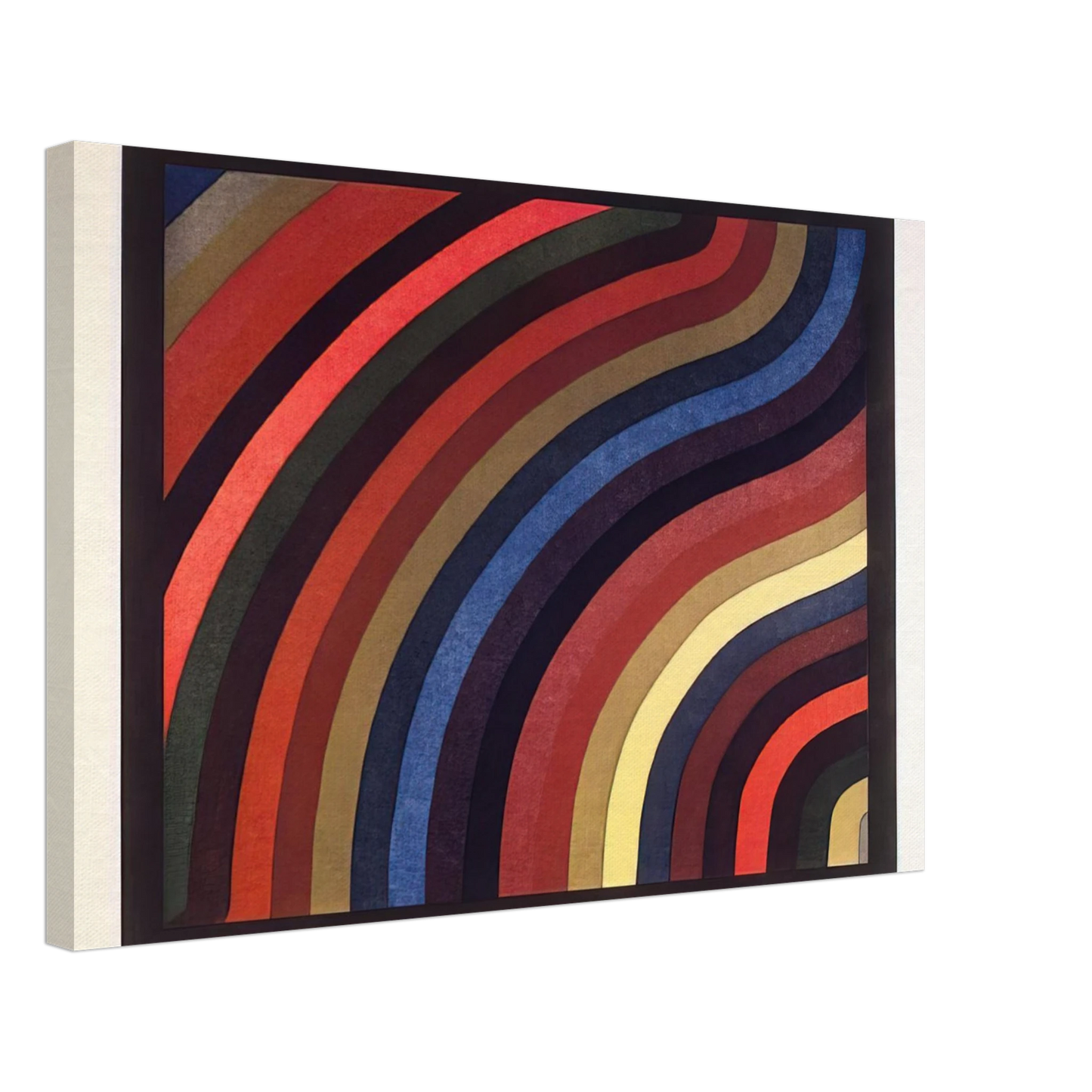 Sol LeWitt - Two Centimeter Wavy Bands in Colors Canvas - 40x60 cm / 16x24 inches-canvas