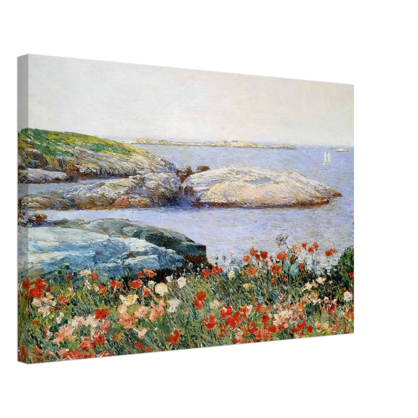 Childe Hassam - Poppies, Isles of Shoals Canvas - 40x60 cm / 16x24 inches-canvas