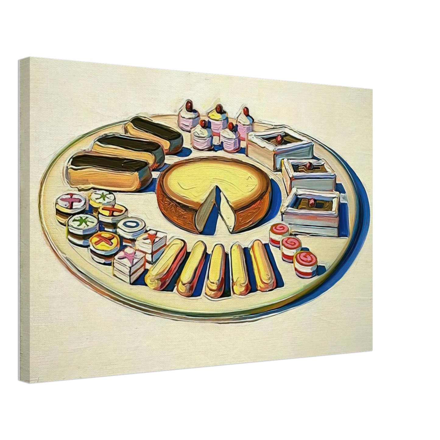 Wayne Thiebaud - French Pastries - 1963 Canvas - 70x100 cm / 28x40 inches-canvas