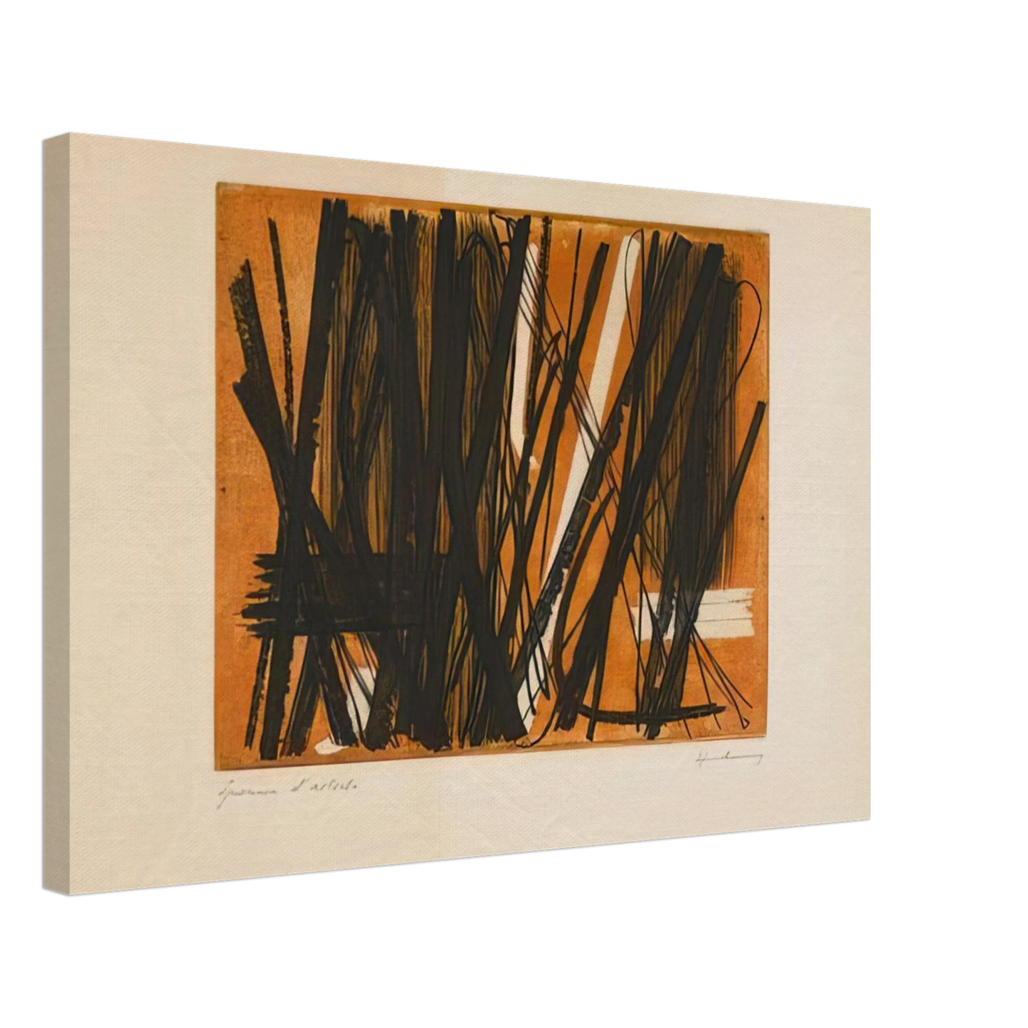 Hans Hartung - Etching #5 - 1953 Canvas - 40x60 cm / 16x24 inches-canvas