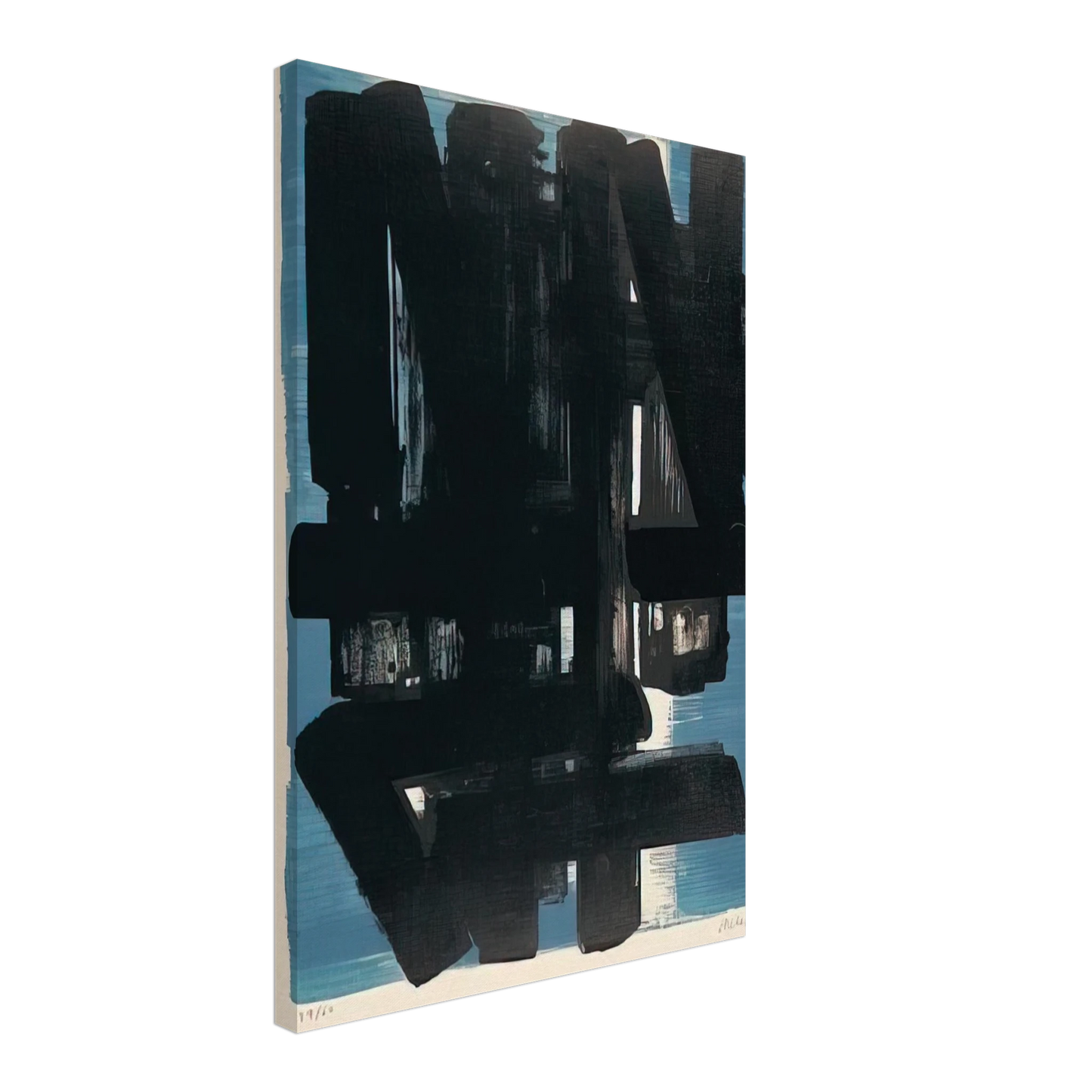 Pierre Soulages - Lithographie No. 5 - 1957 Canvas - 70x100 cm / 28x40 inches-canvas