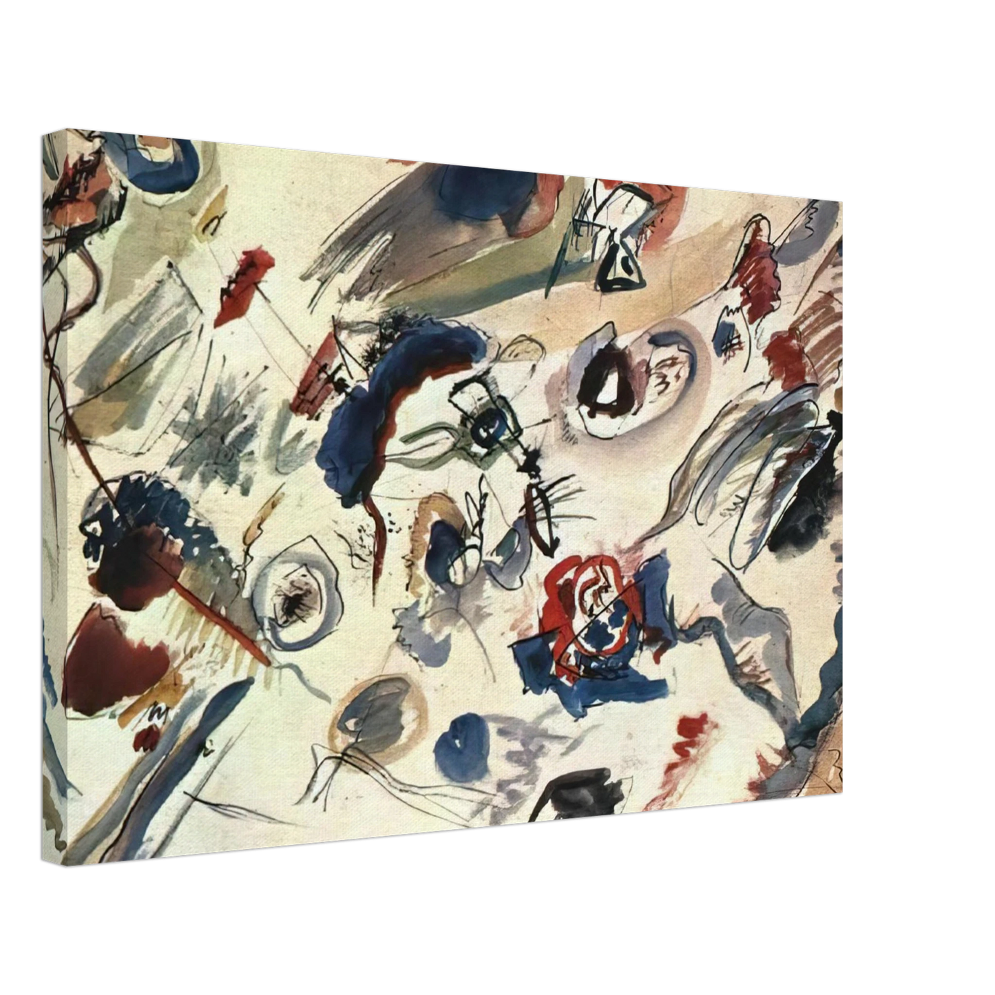 Wassily Kandinsky - FIRST ABSTRACT WATERCOLOR 1910 Canvas - 70x100 cm / 28x40 inches-canvas