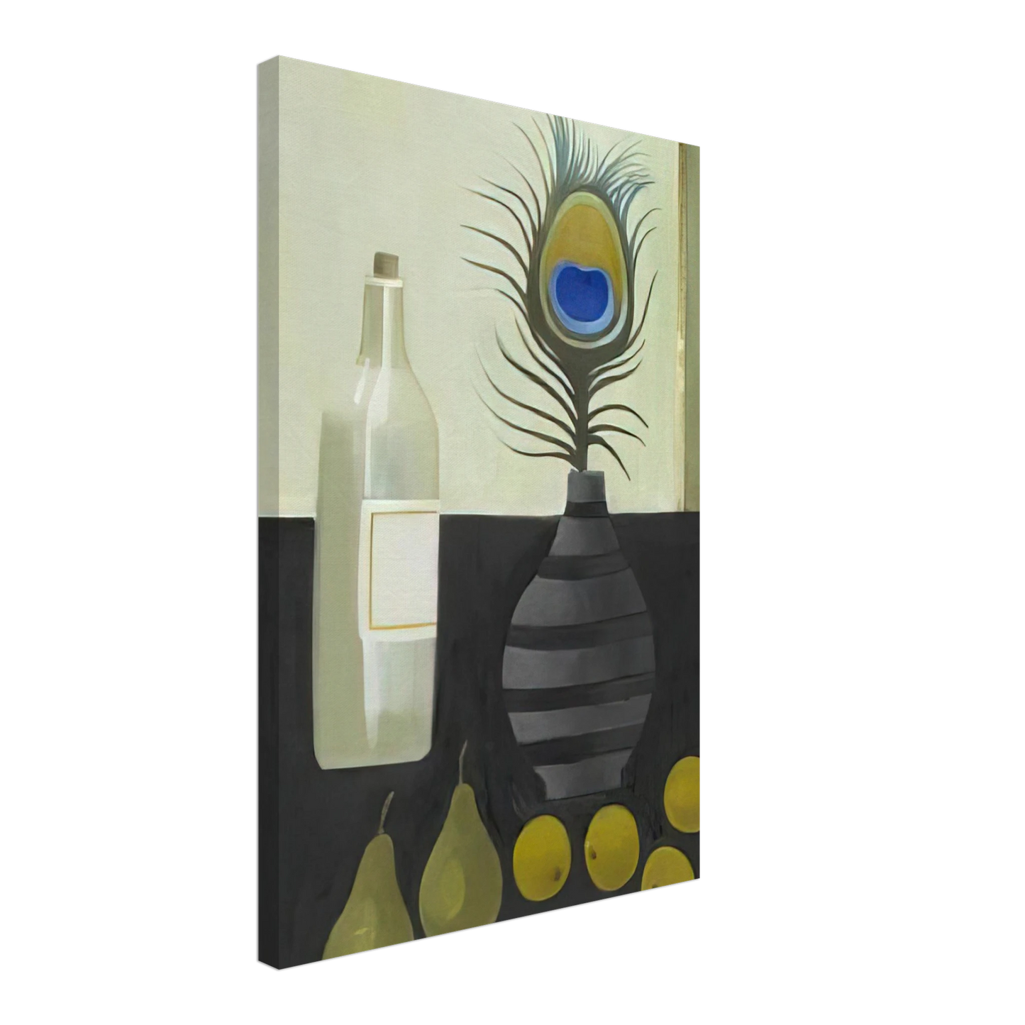 Mary Fedden - Peacock Feather Still Life - 2009 Canvas - 70x100 cm / 28x40 inches-canvas