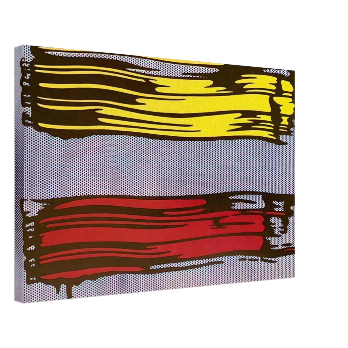 Roy Lichtenstein - YELLOW AND RED BRUSHSTROKES 1966 Canvas - 40x60 cm / 16x24 inches-canvas