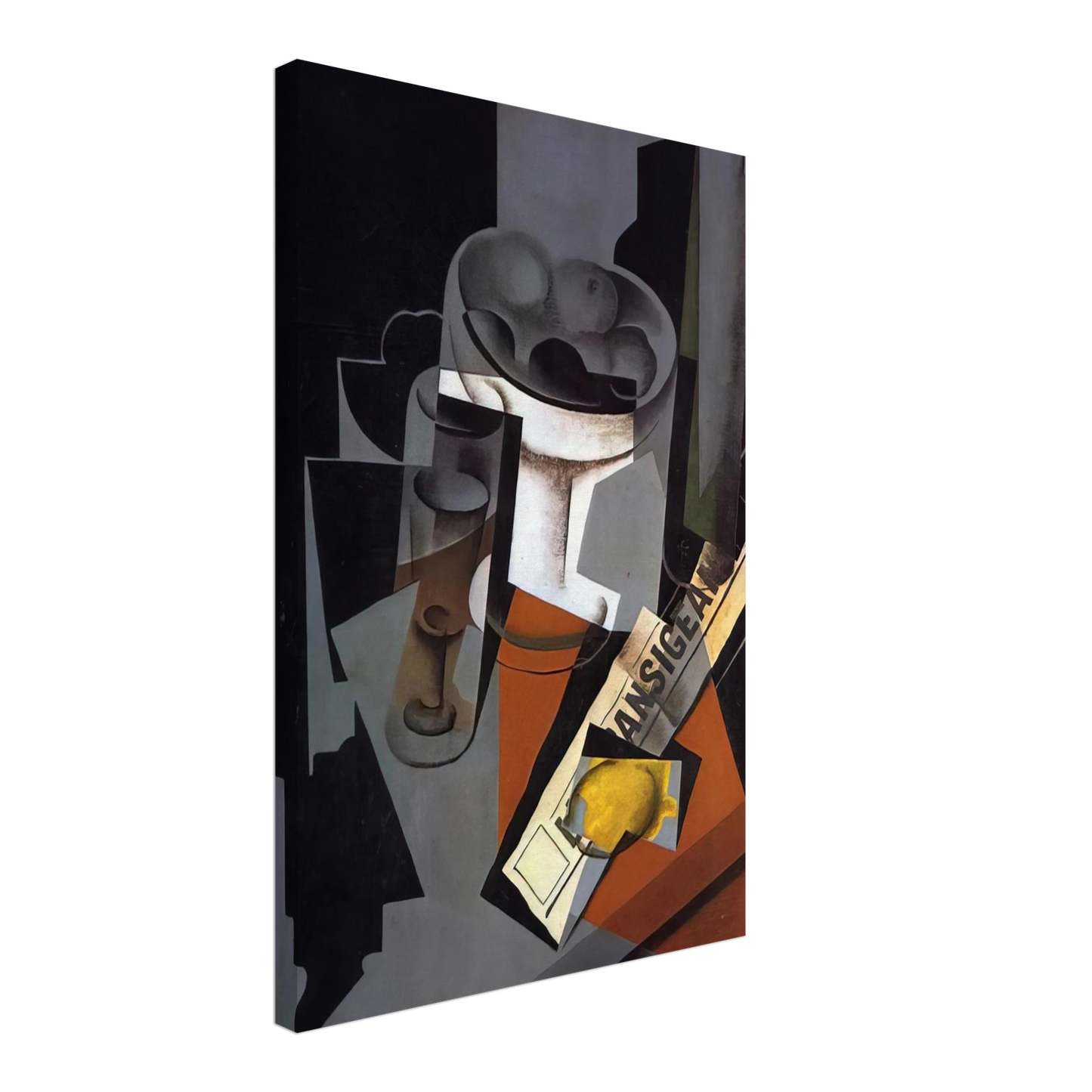 Juan Gris - STILL LIFE WITH NEWSPAPER 1916 1 Canvas - 40x60 cm / 16x24 inches-canvas