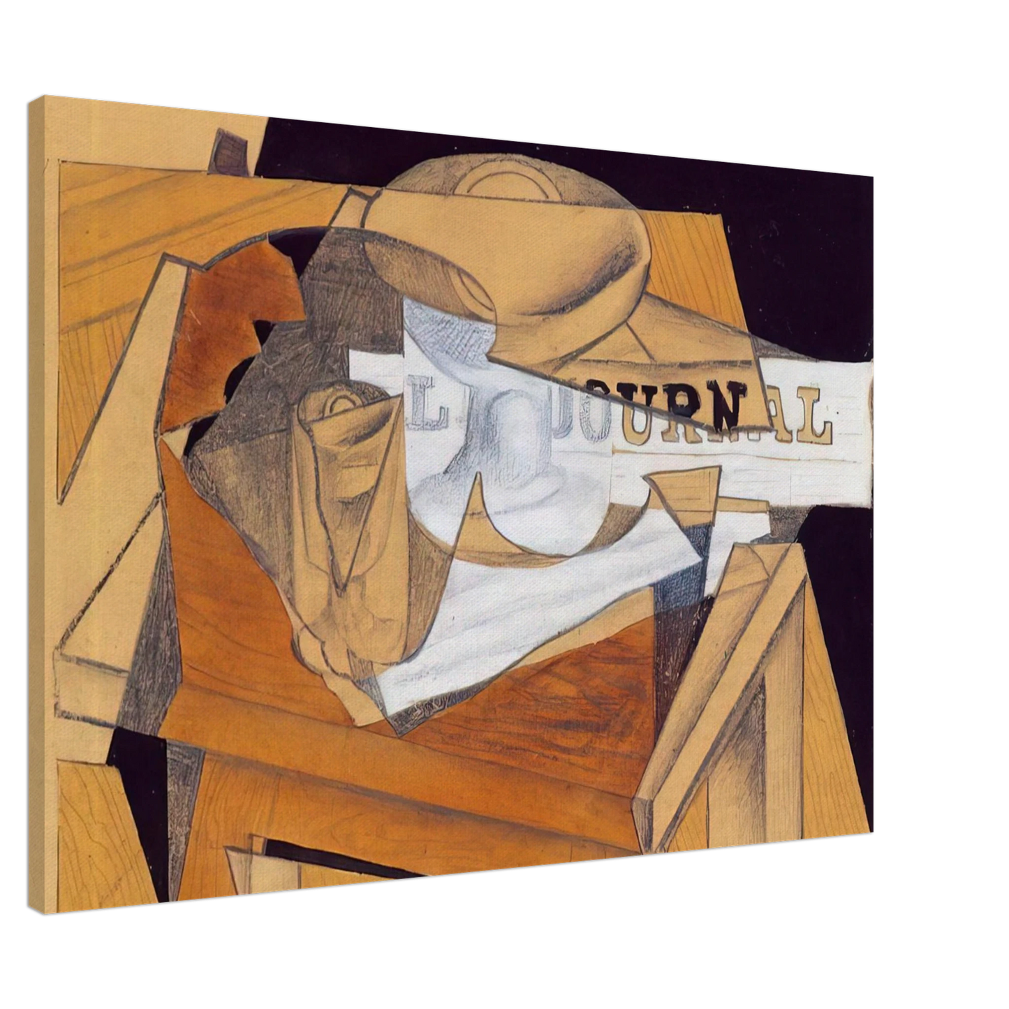 Juan Gris - BOWL GLASS AND NEWSPAPER Canvas - Default Title-canvas
