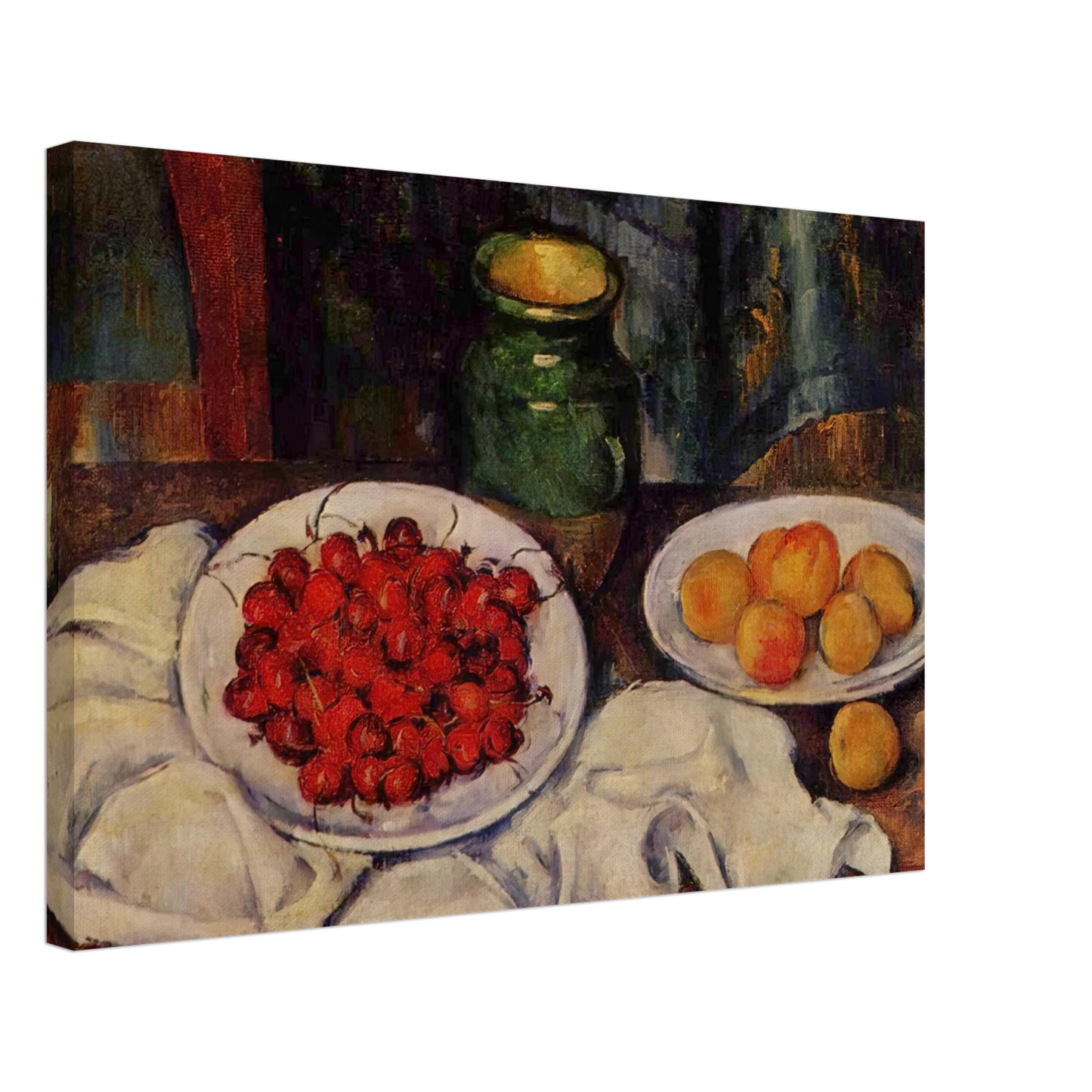 Paul Cezanne - Still Life with a Plate of Cherries Canvas - 70x100 cm / 28x40 inches-canvas