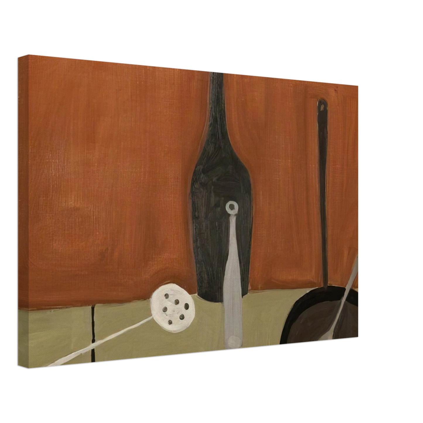 William Scott - Bottle and Fish Slice - 1949 Canvas - 40x60 cm / 16x24 inches-canvas