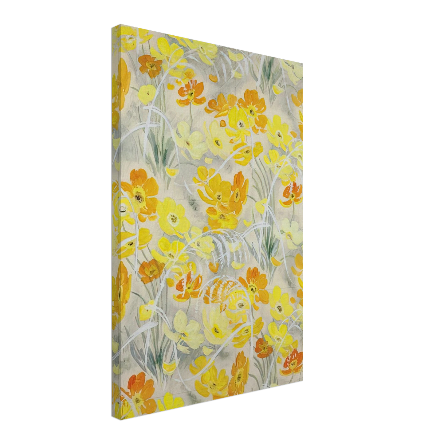 Le Pho - Orange and Yellow Flowers - Post-Impressionism Canvas - 70x100 cm / 28x40 inches-canvas