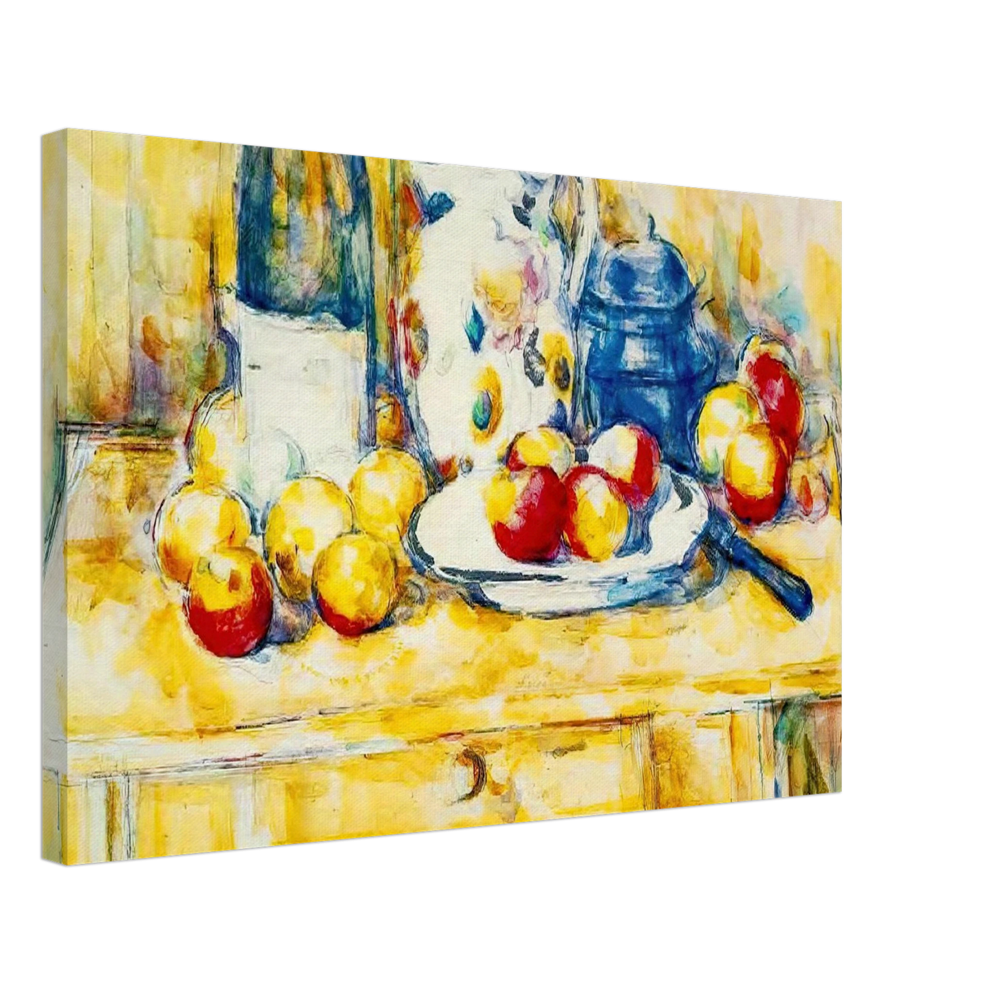 Paul Cezanne - Still Life with Apples, a Bottle and a Milk Pot Canvas - 40x60 cm / 16x24 inches-canvas