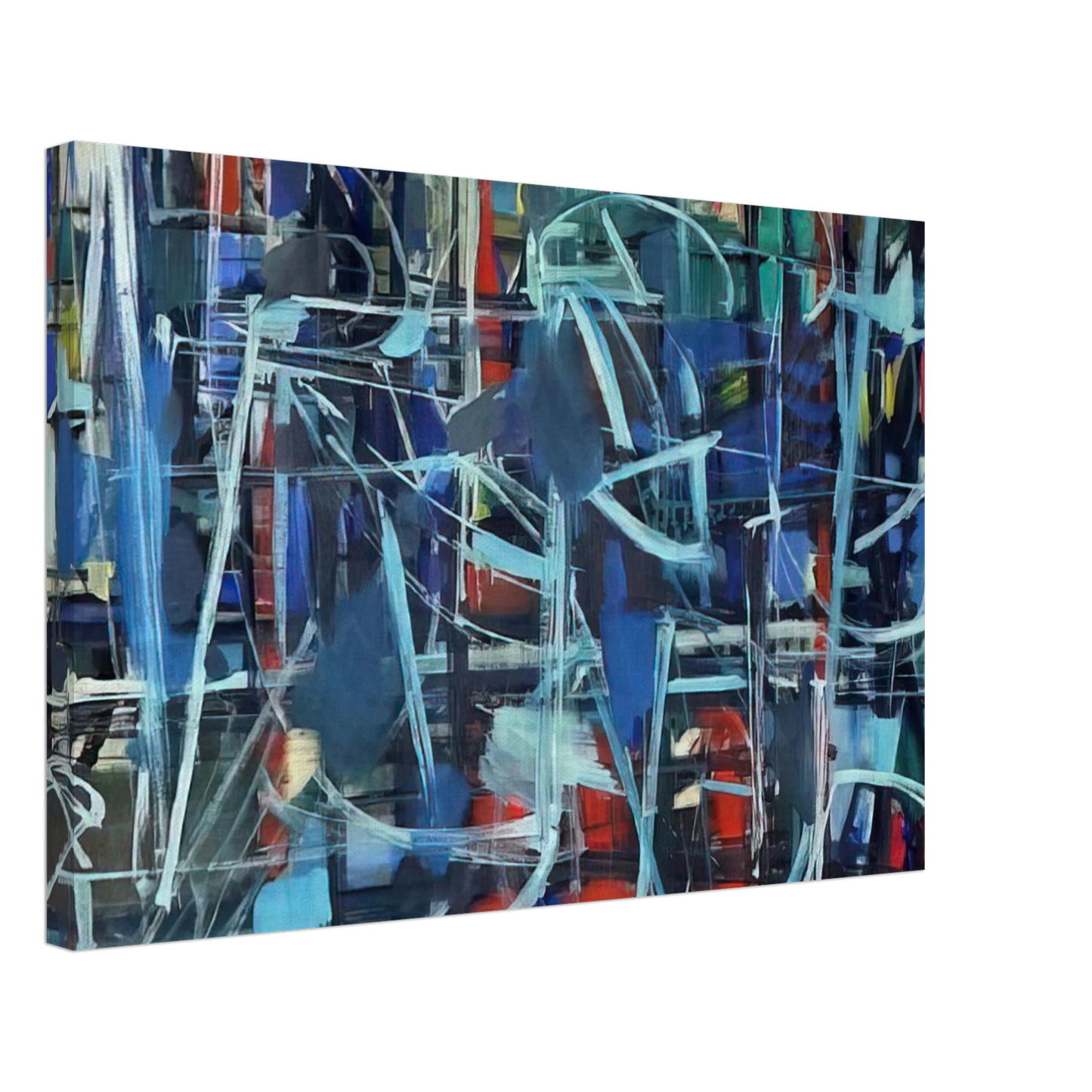 Robert Goodnough - Abstract in Blue - 1950 Canvas - 40x60 cm / 16x24 inches-canvas