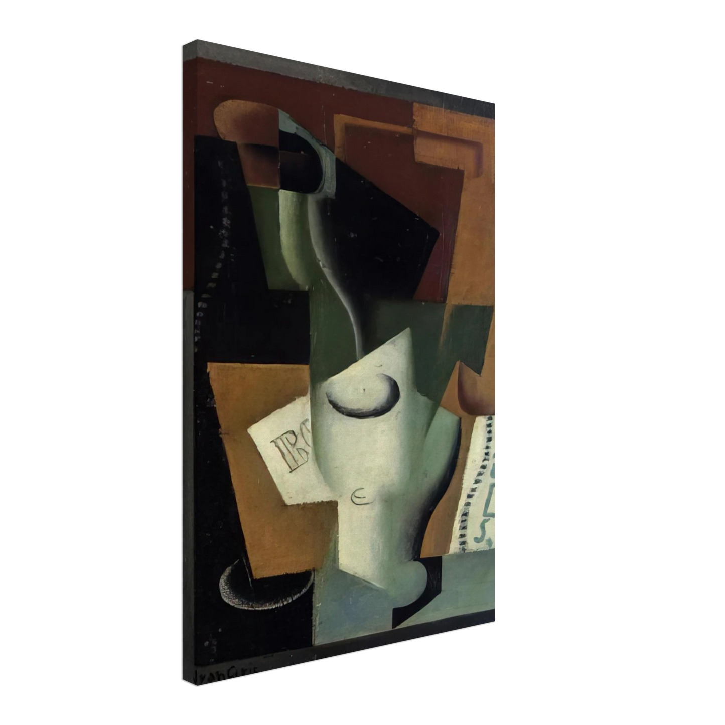 Juan Gris - GLASS AND BOTTLE Canvas - 40x60 cm / 16x24 inches-canvas
