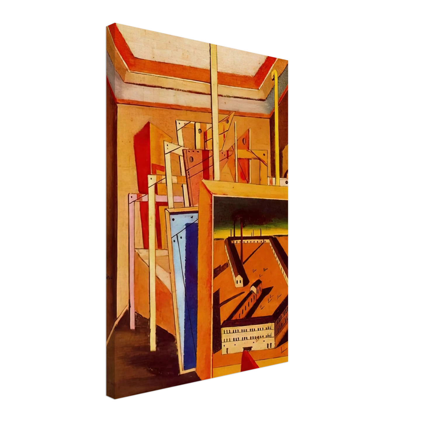 Giorgio de Chirico - METAPHYSICAL INTERIOR OF STUDIO 1948 Canvas - 70x100 cm / 28x40 inches-canvas