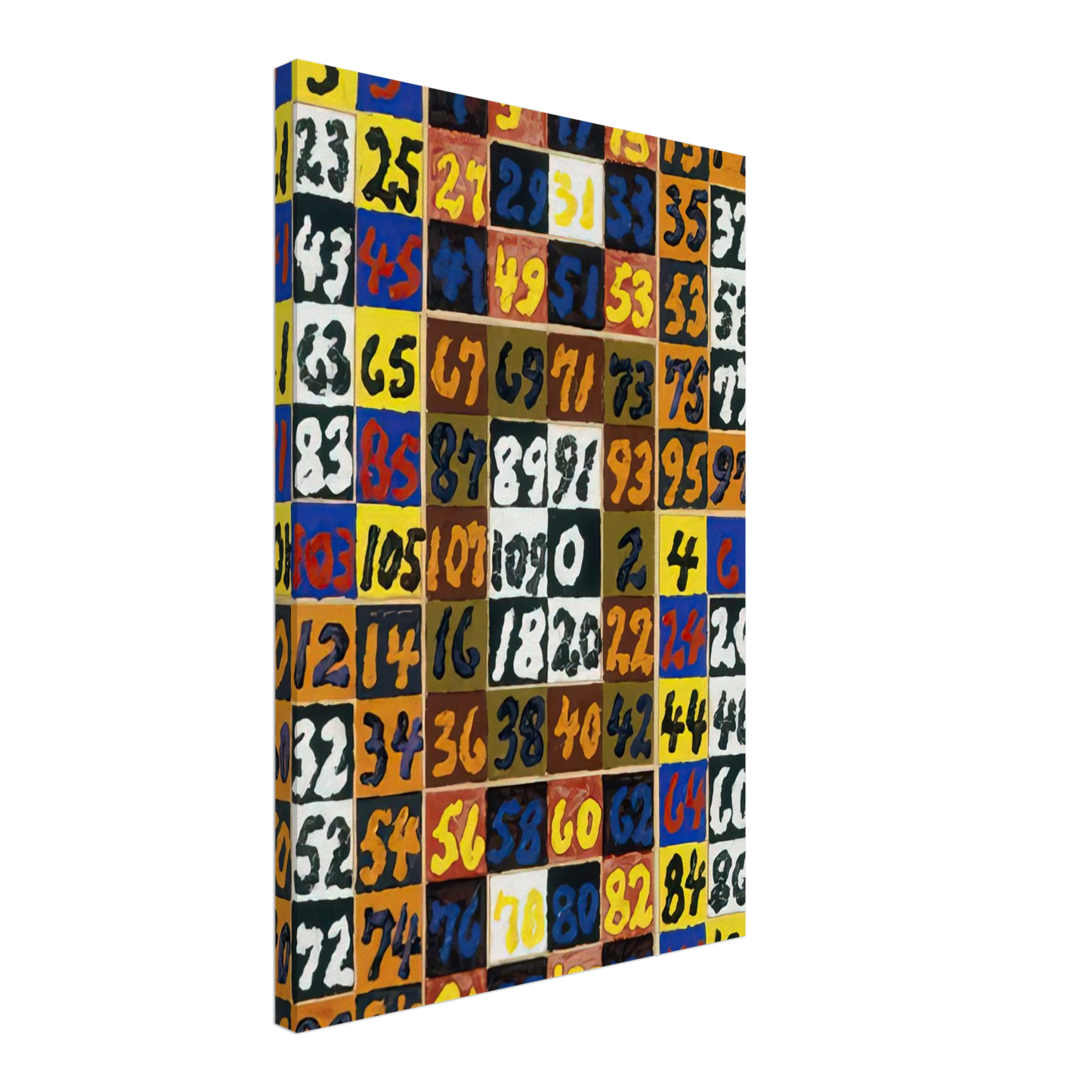 Alfred Jensen - Coordinative Thinking on the Square and Rectangle Per, IV - 1974 Canvas - 40x60 cm / 16x24 inches-canvas