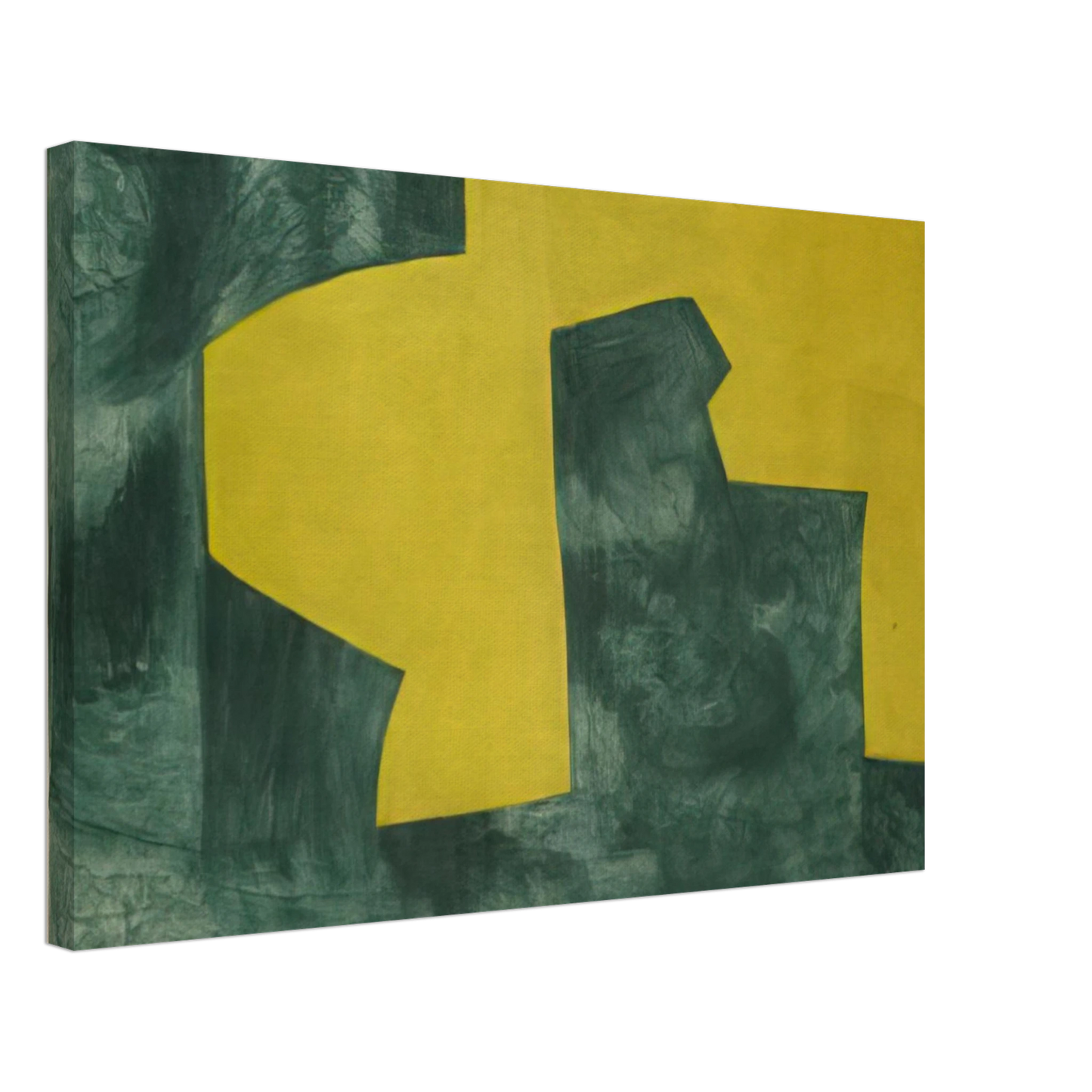Serge Poliakoff - Composition verte et jaune - 1966 Canvas - 70x100 cm / 28x40 inches-canvas
