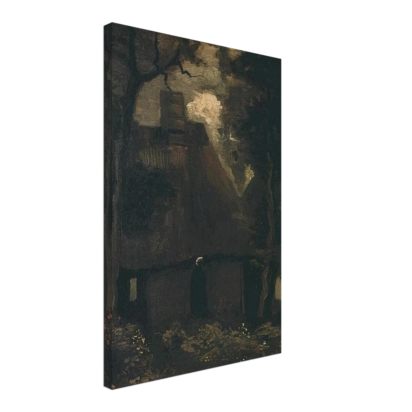 Vincent van Gogh - Cottage with Trees and Peasant Woman Canvas - 40x60 cm / 16x24 inches-canvas