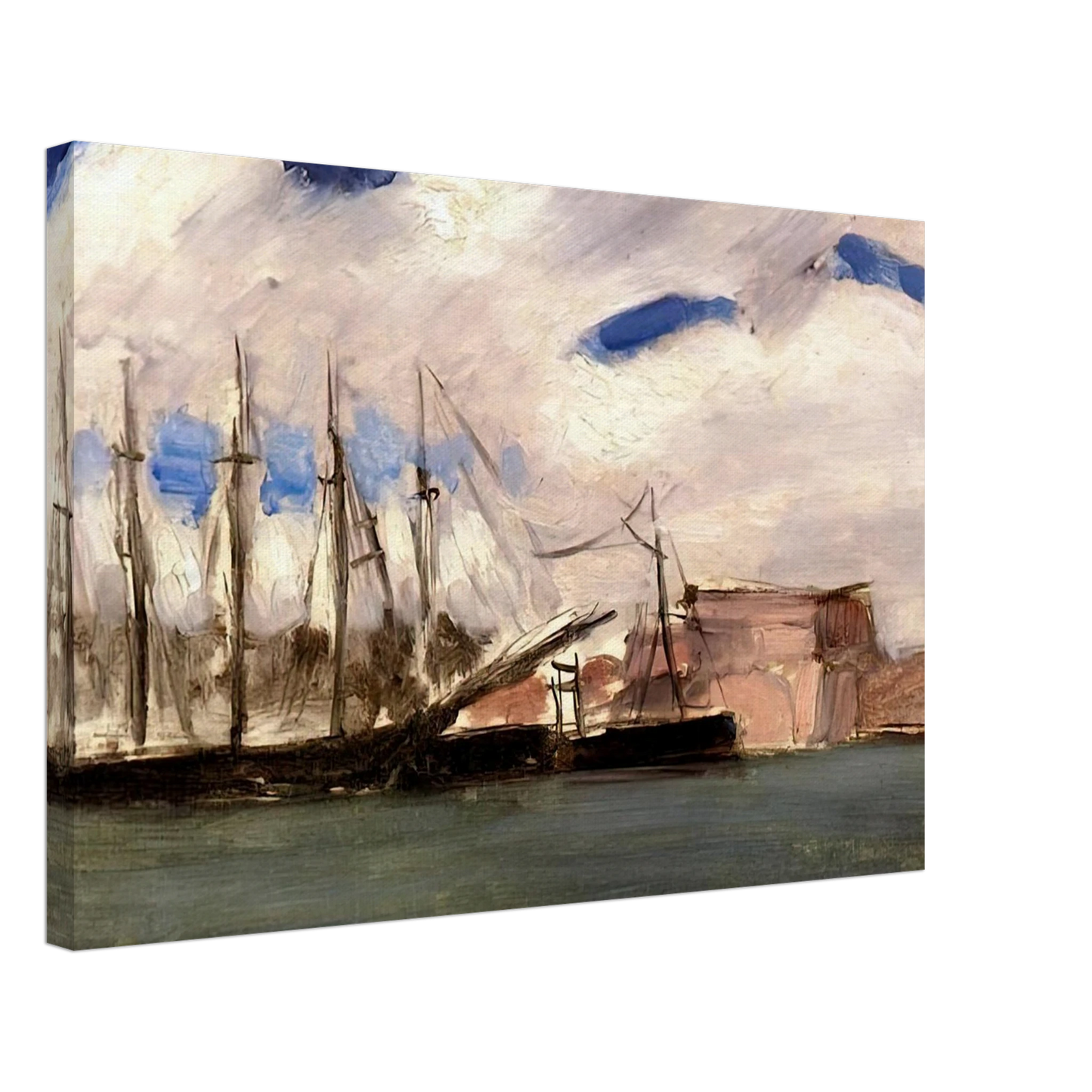 Henri Matisse - WHITE CLOUDS THE OLD PORT OF MARSEILLE 1918 Canvas - 70x100 cm / 28x40 inches-canvas