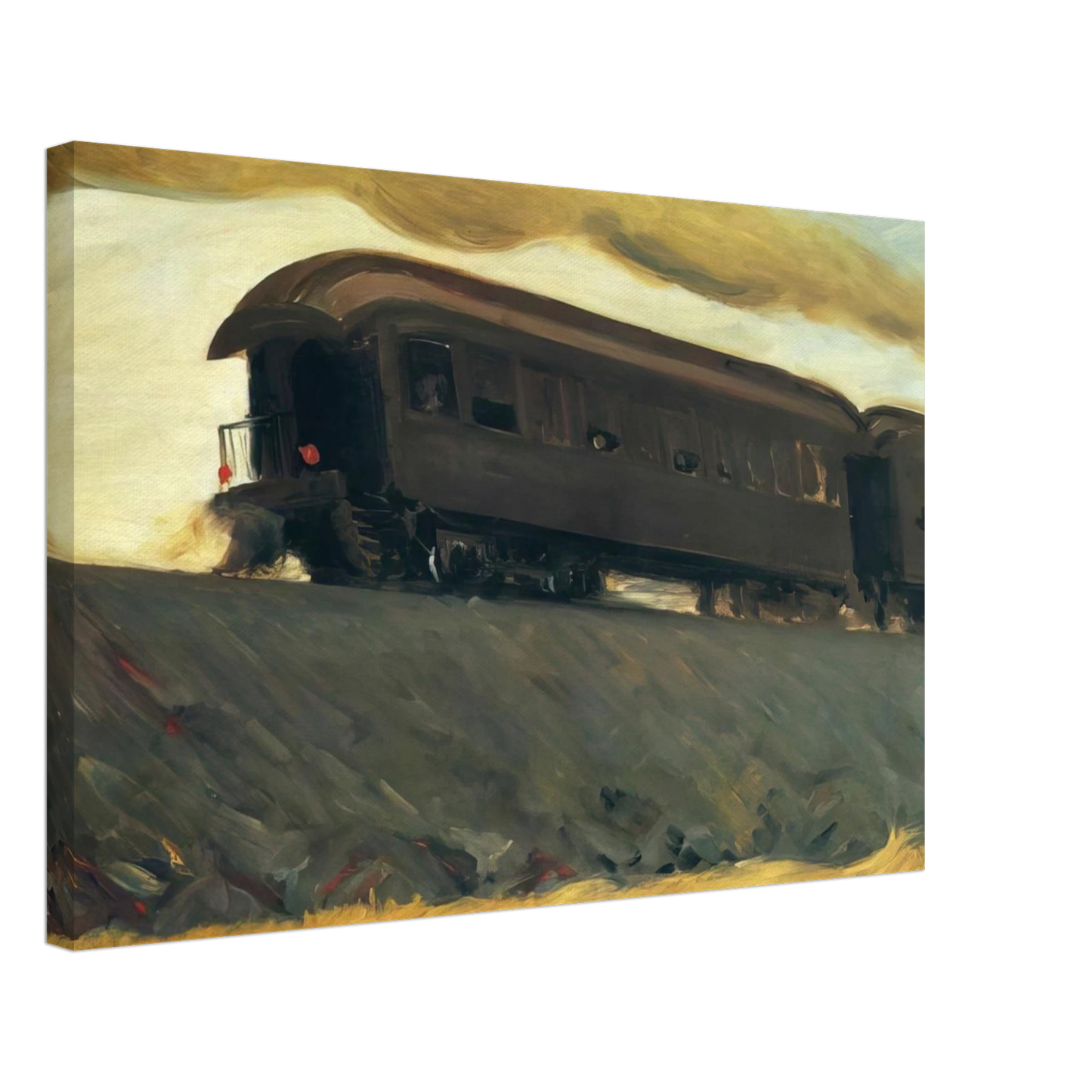 Edward Hopper - Railroad Train Canvas - 40x60 cm / 16x24 inches-canvas
