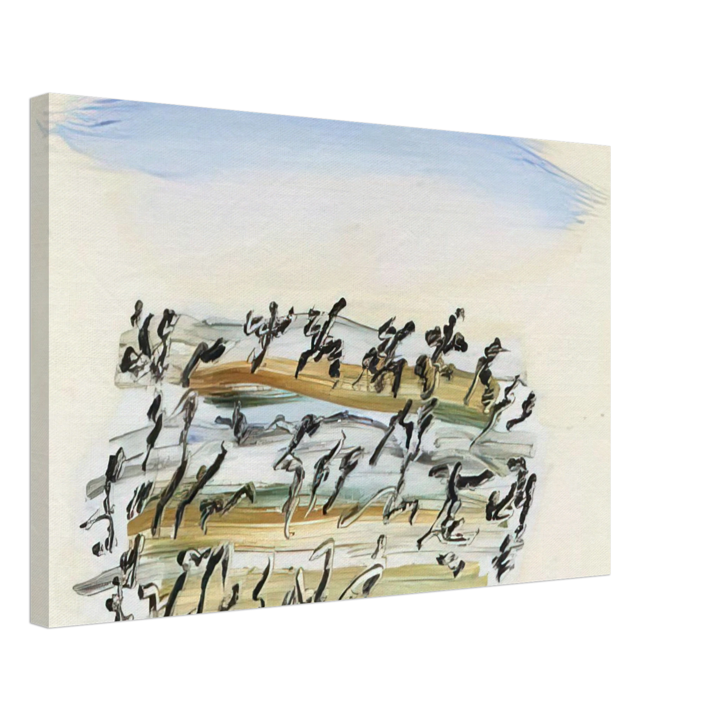 Henri Michaux - UNTITLED 4 Canvas - 70x100 cm / 28x40 inches-canvas