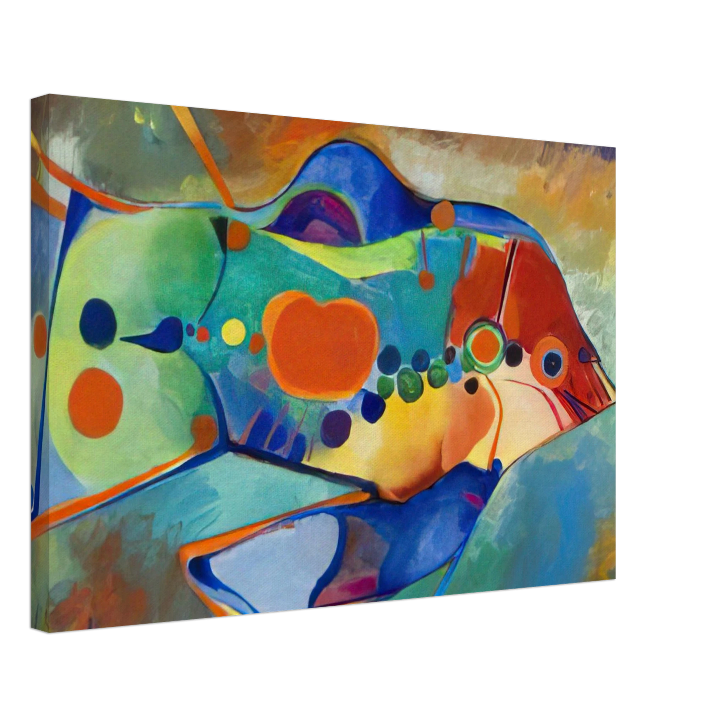 Aldemir Martins - Fish - Naive Art Primitivism Canvas - 70x100 cm / 28x40 inches-canvas