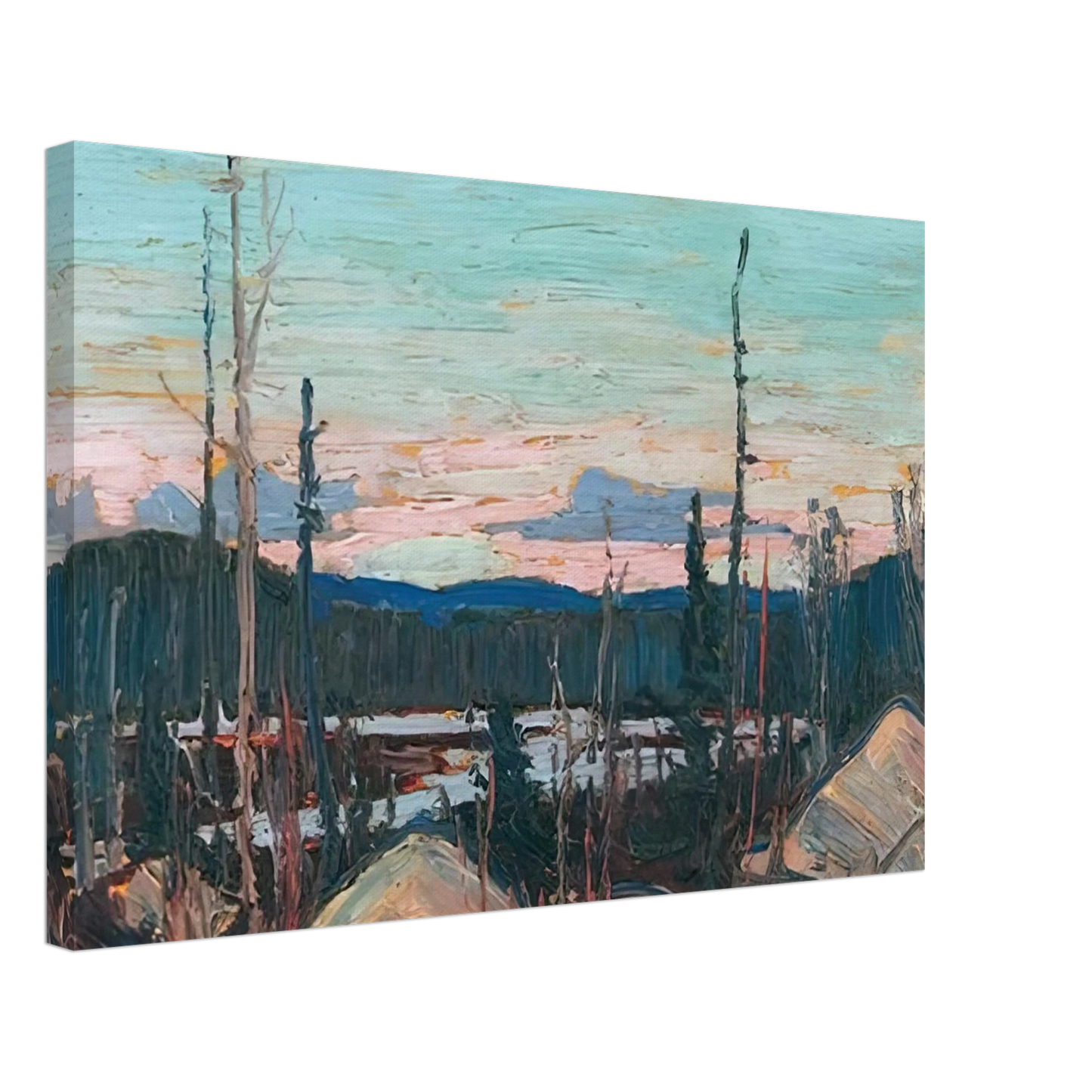 Tom Thomson - BURNT AREA WITH RAGGED ROCKS 1915 Canvas - 40x60 cm / 16x24 inches-canvas