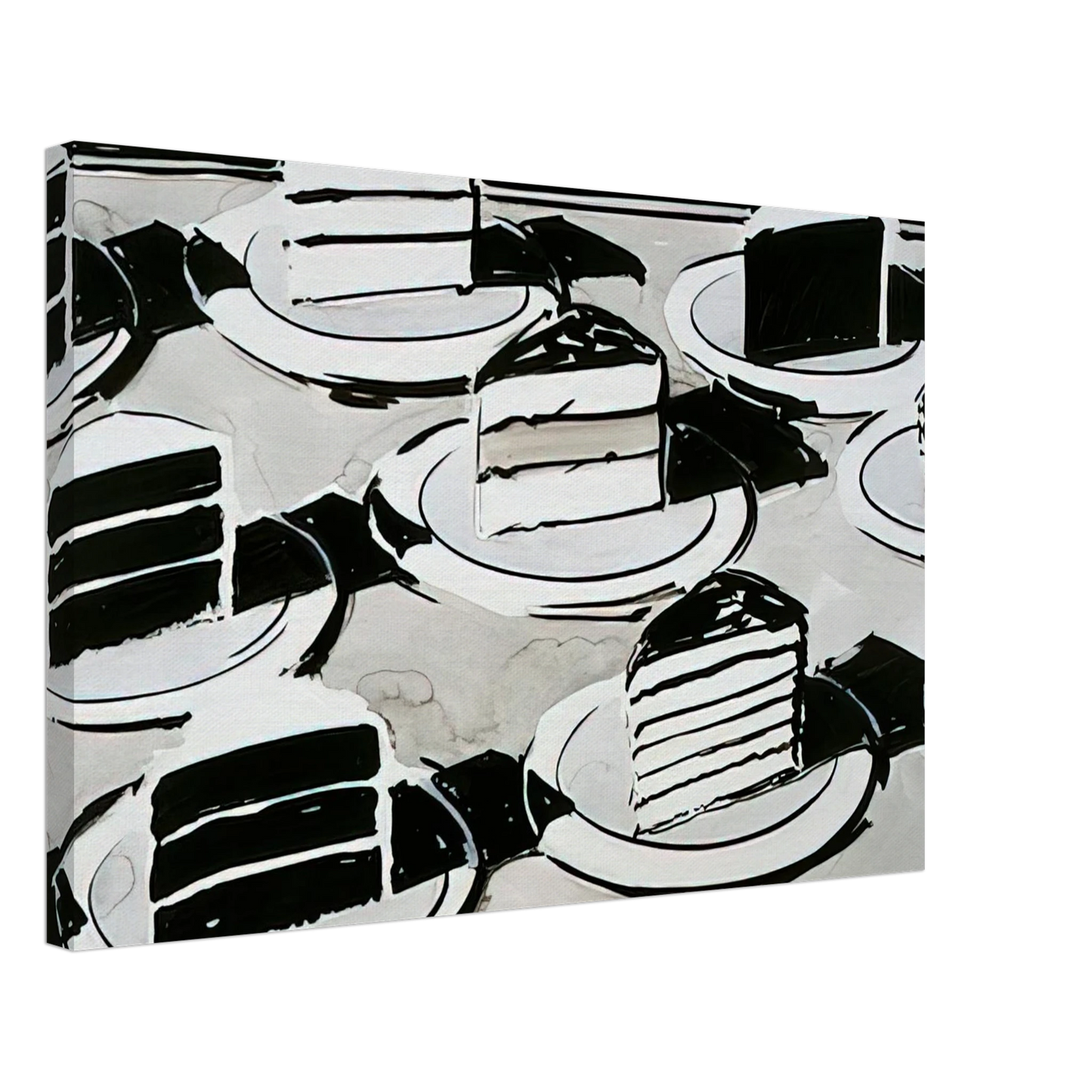 Wayne Thiebaud - Cake Slices - 1963 Canvas - 70x100 cm / 28x40 inches-canvas