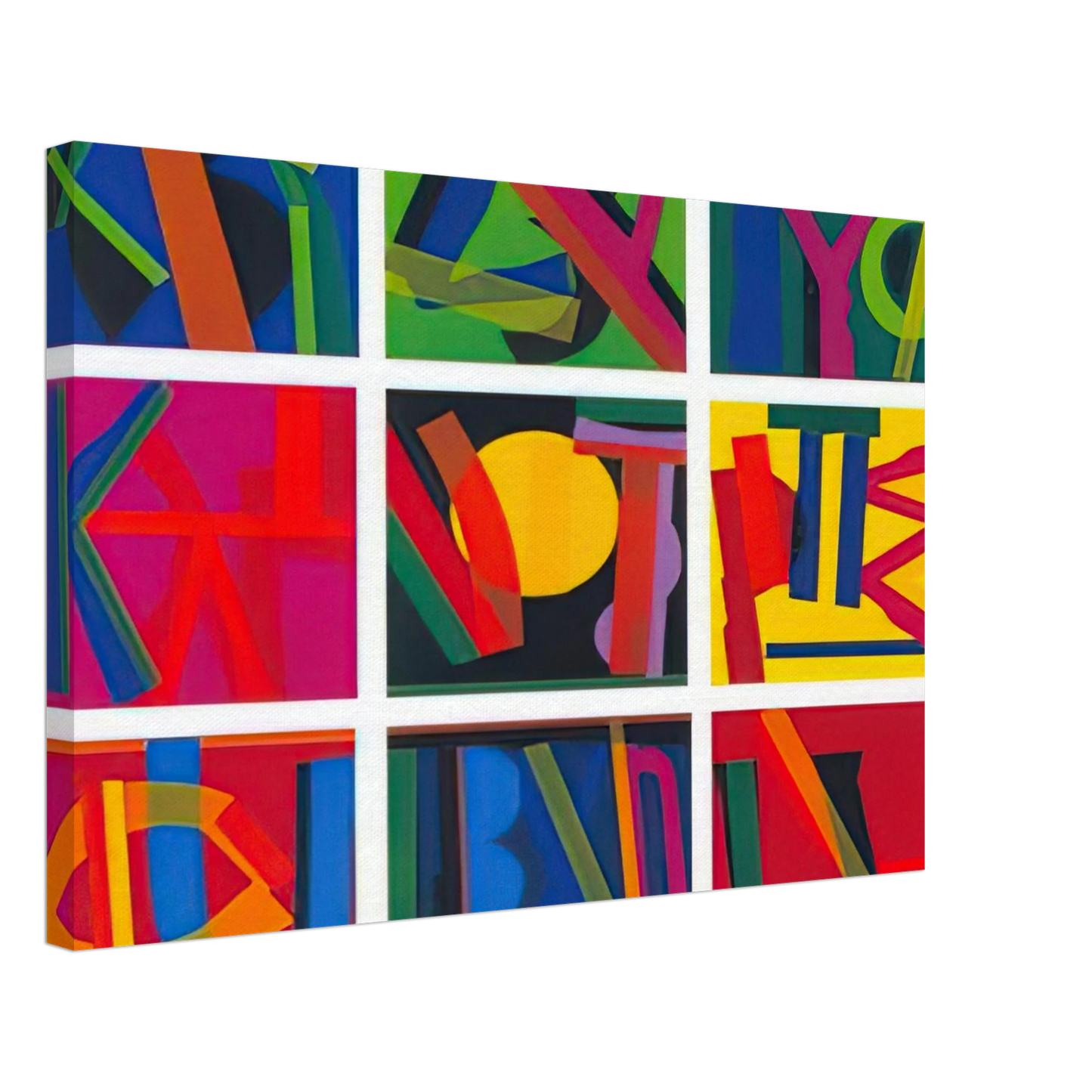 Joao Vieira - Untitled - Lettrism Canvas - 70x100 cm / 28x40 inches-canvas