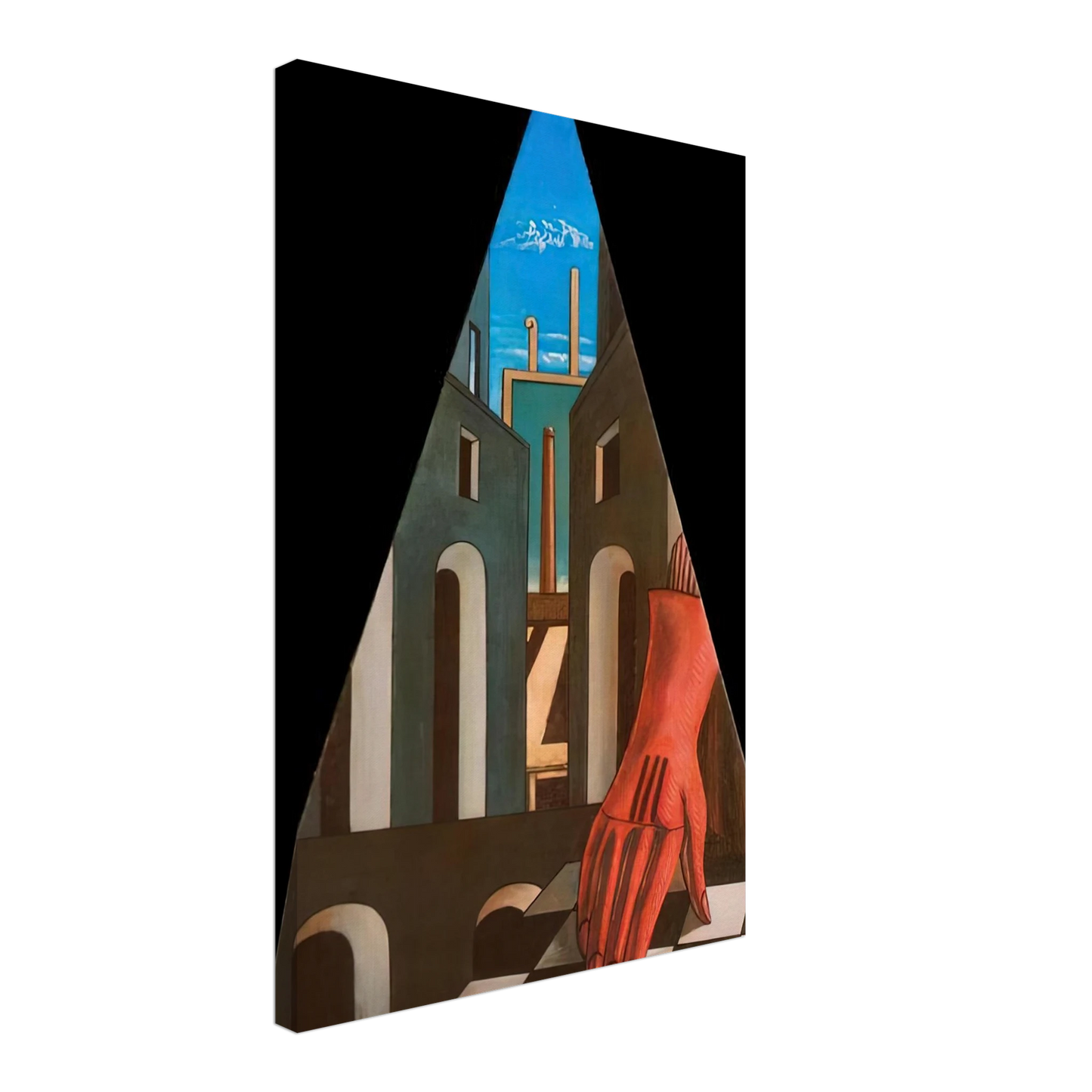Giorgio de Chirico - METAPHYSICAL TRIANGLE 1958 Canvas - 40x60 cm / 16x24 inches-canvas