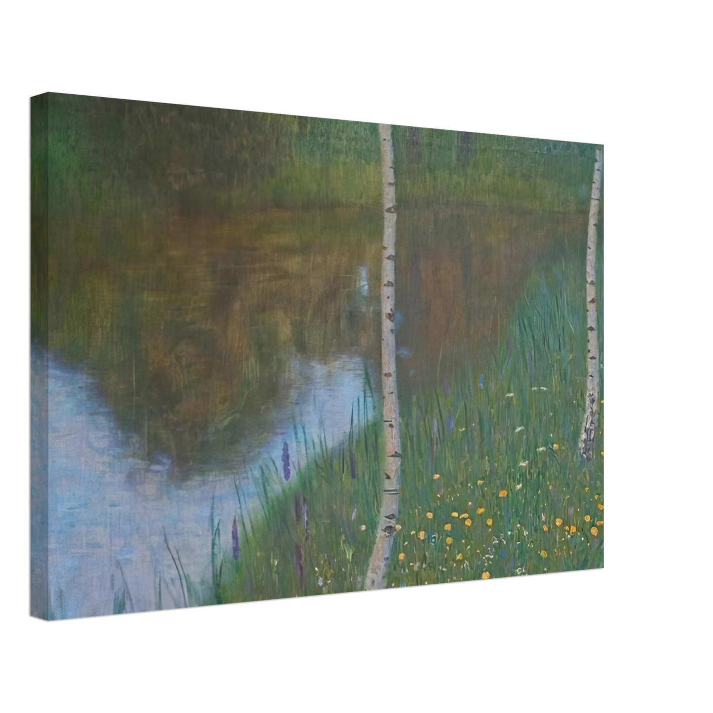 Gustav Klimt - LAKESIDE WITH BIRCH TREES 1901 Canvas - 70x100 cm / 28x40 inches-canvas